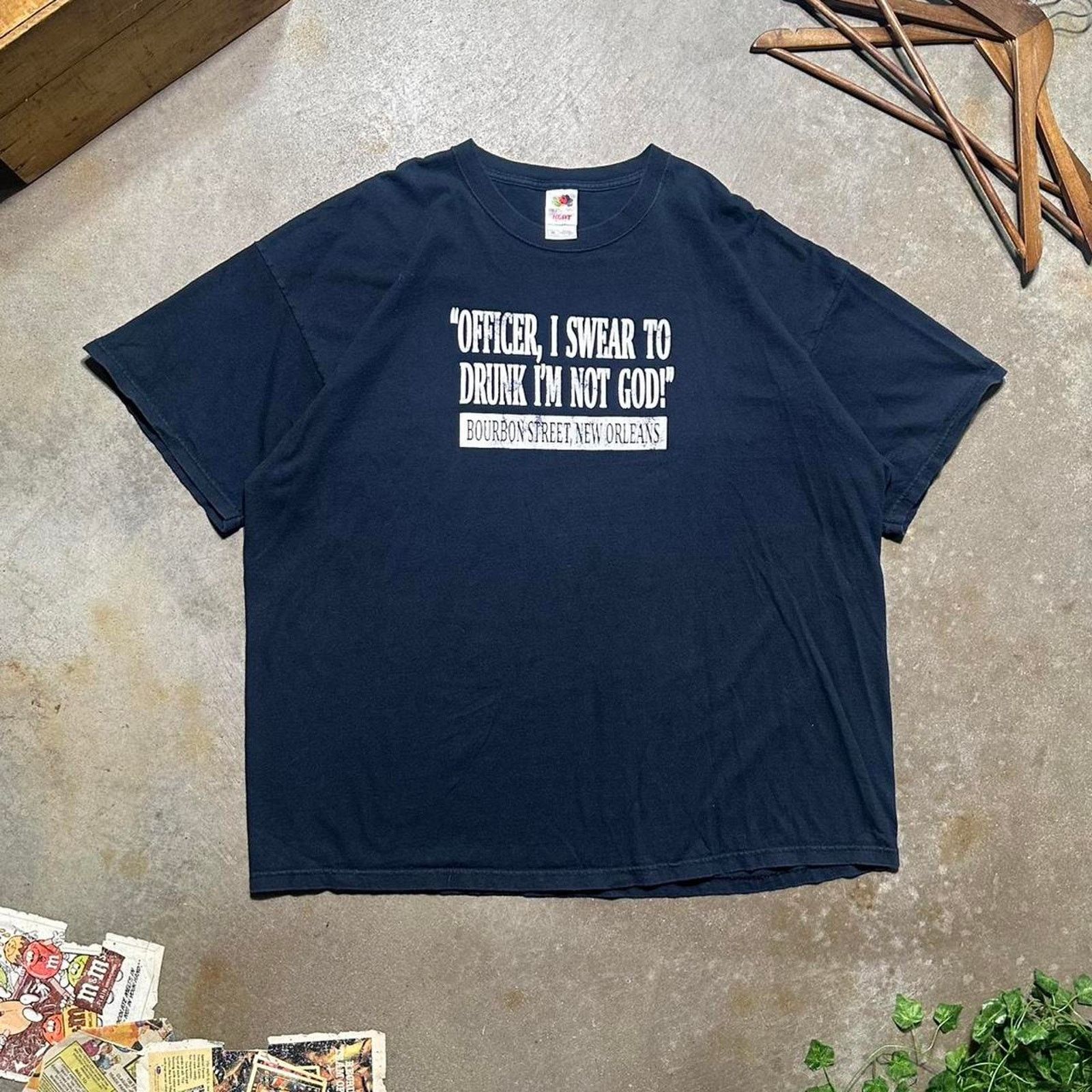 Fruit Of The Loom Vintage I Swear To Drunk Im Not God Funny Drinking Tee Shirt Size US XXL / EU 58 / 5 - 1 Thumbnail