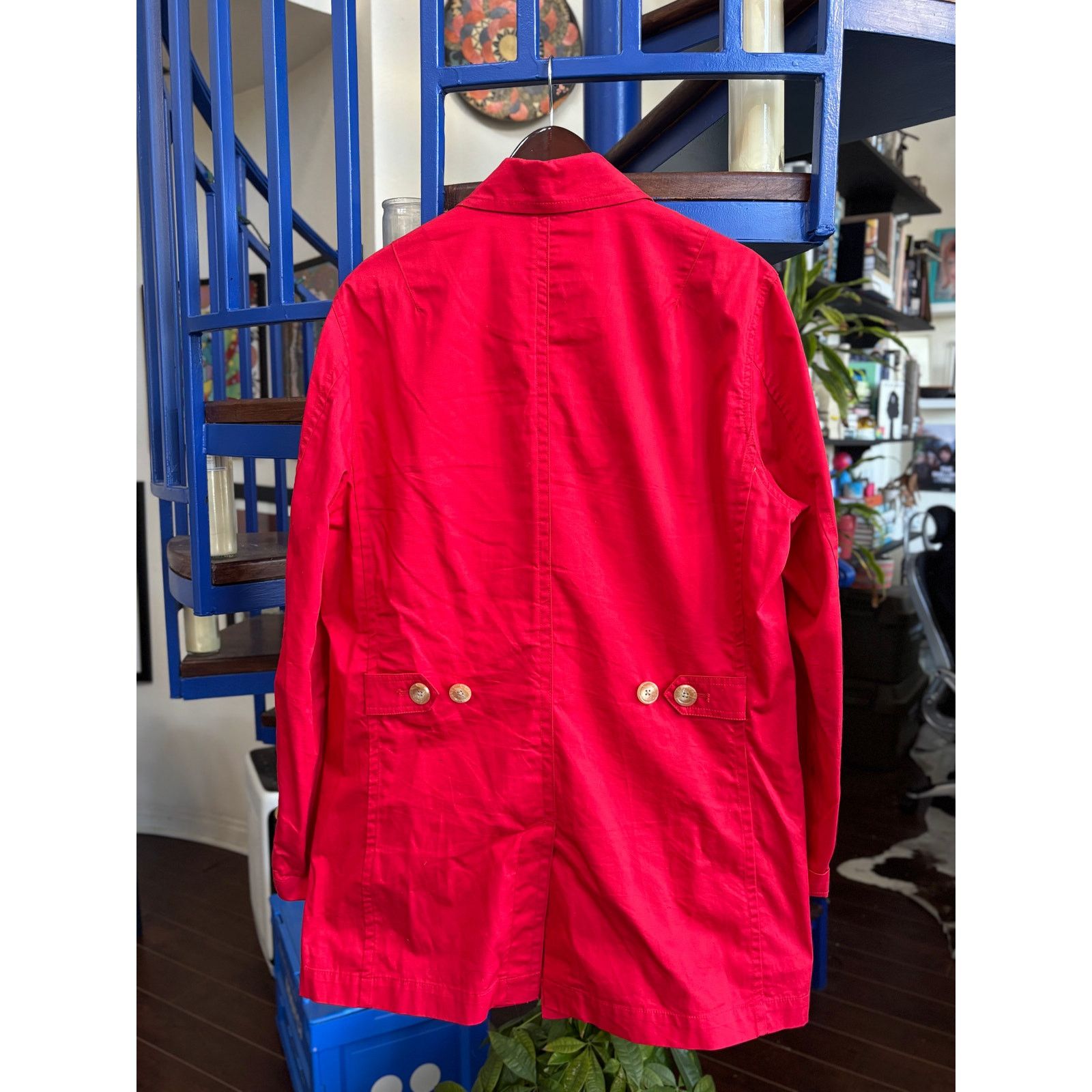Takeo Kikuchi Takeo Kikuchi Red Lightweight Trench Coat (XL) Size US XL / EU 56 / 4 - 2 Thumbnail