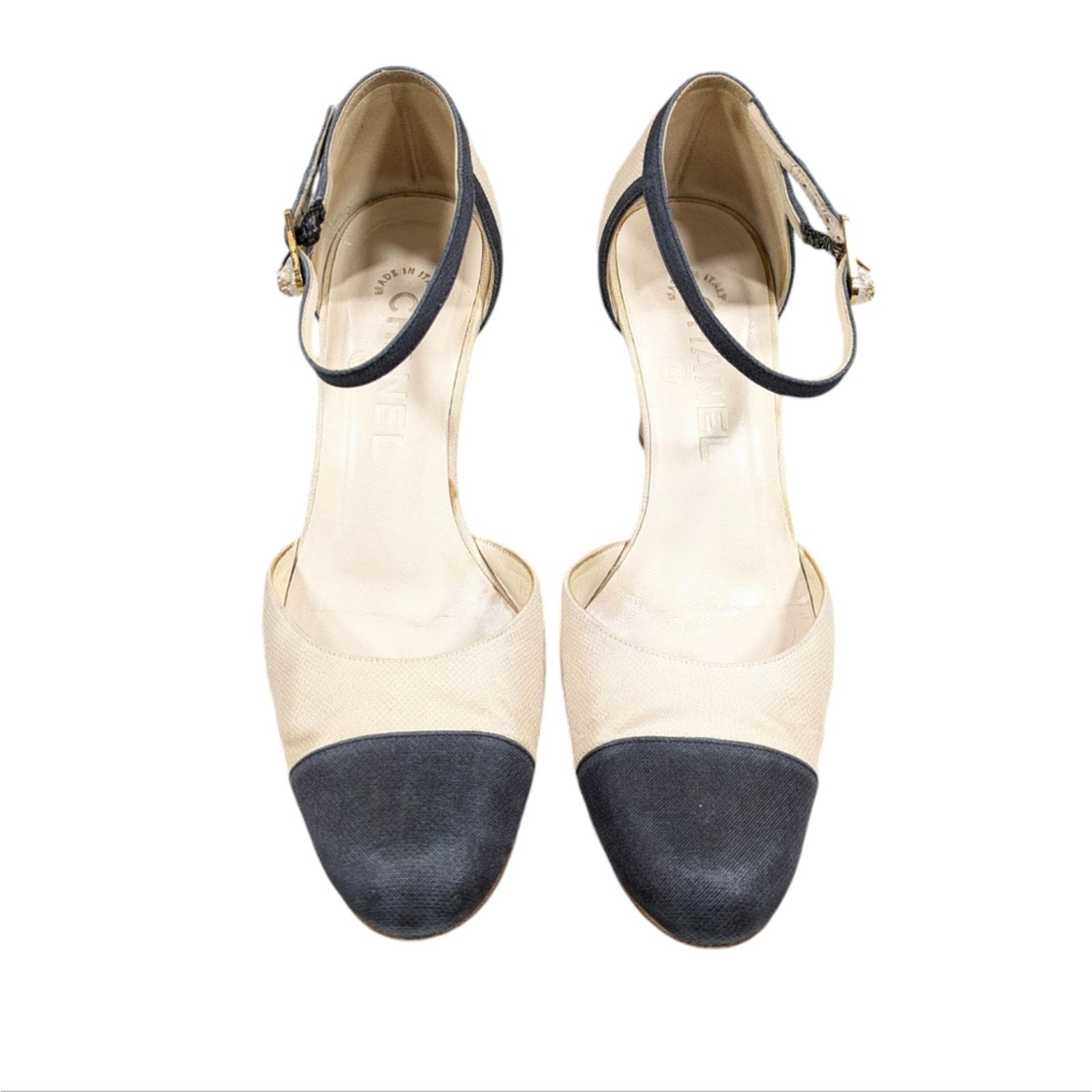 Chanel Chanel Vintage Cream & Navy Toe Cap Mary Jane SZ 36 US 6 Size US 6 / IT 36 - 3 Thumbnail