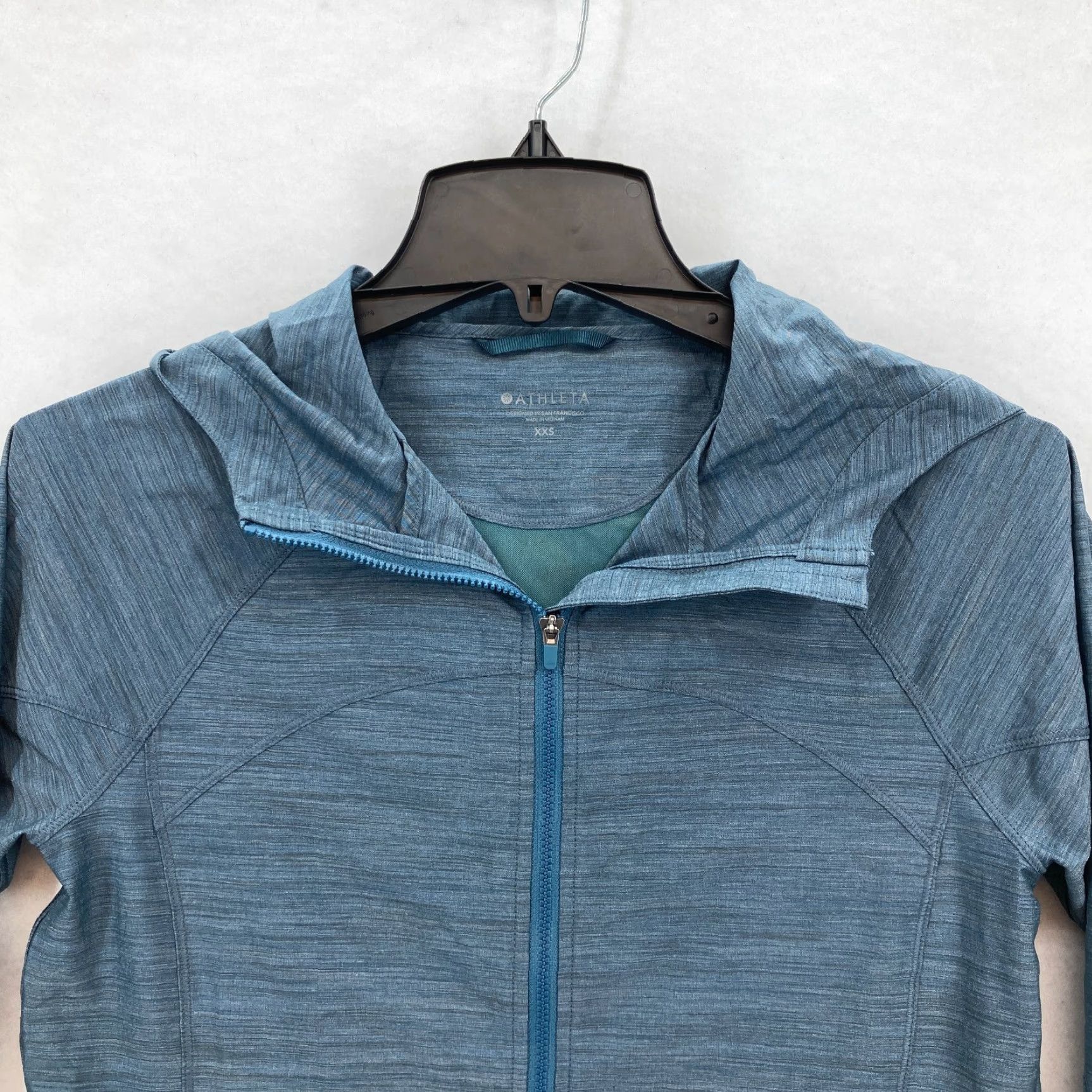 Athleta Athleta Racer Running Free Jacket Women's XXS Blue Hooded Lightweight Mid-Length Jacket Size XXS / US 00 / IT 34 - 2 Thumbnail