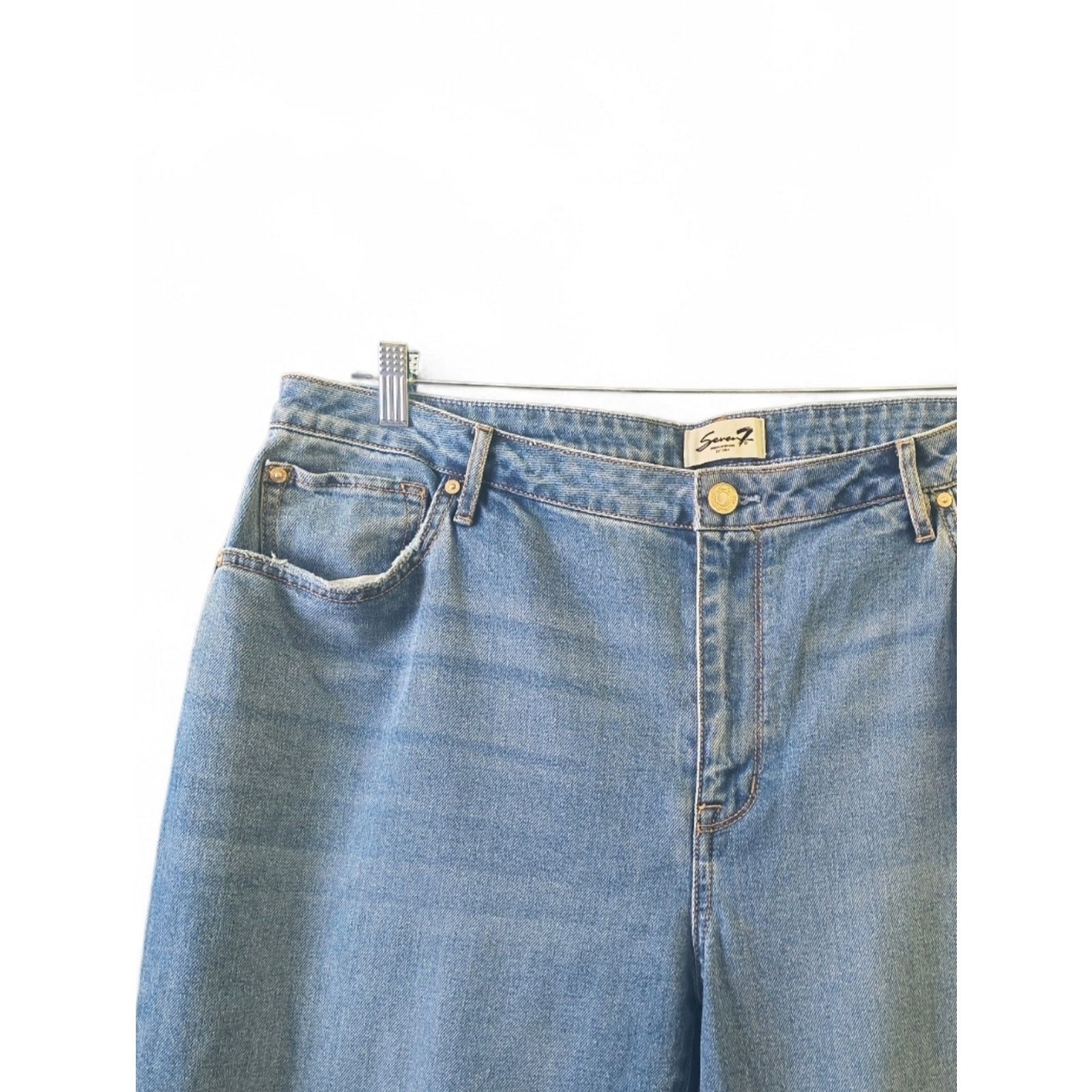 Seven 7 Seven7 18W Straight Leg Relaxed Fit Jeans Stretch Denim Size 35" - 5 Thumbnail