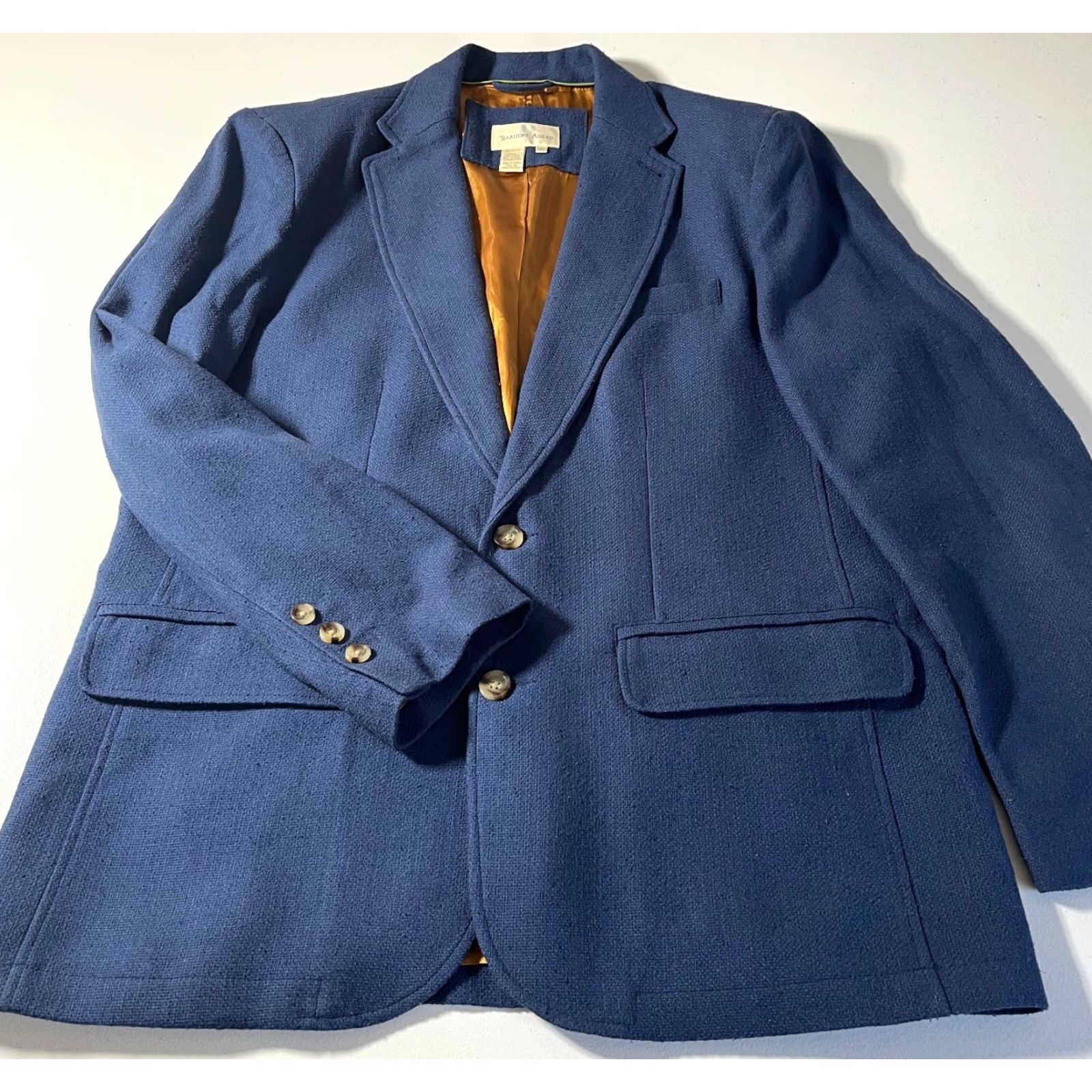 The Territory Ahead VINTAGE Territory Ahead Blazer Jacket Men 42R Blue Silk Regular Buttons Pockets Classic, Preppy Clothing Size 42R - 7 Thumbnail