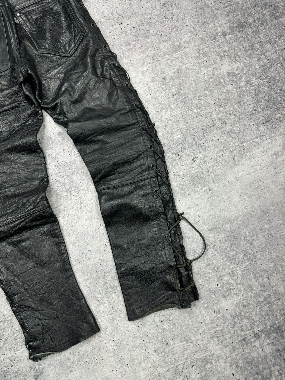 Genuine Leather × Vintage Vintage 90’s Y2K Style Casual Cowboy Genuine Leather Pants Size US 28 / EU 44 - 17 Thumbnail