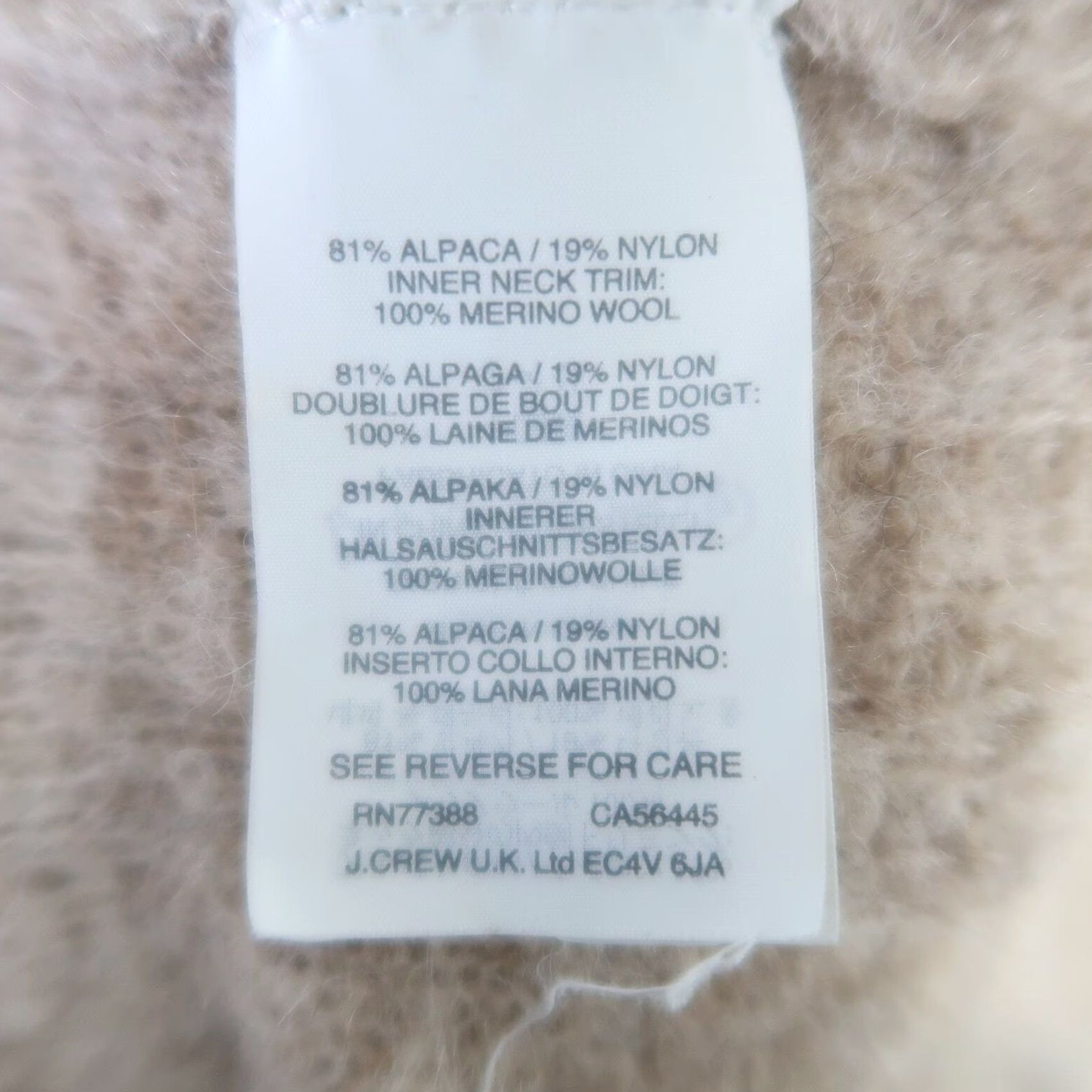 J.Crew J. Crew Sweater Tan Fuzzy Alpaca Wool Knit Tunic Small Size S / US 4 / IT 40 - 8 Thumbnail