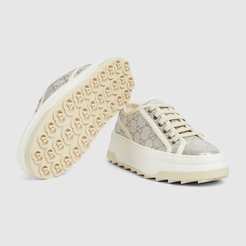 Gucci oc11z1025 GG Sneakers in Metallic Silver Size US 10 / IT 40 - 6 Thumbnail