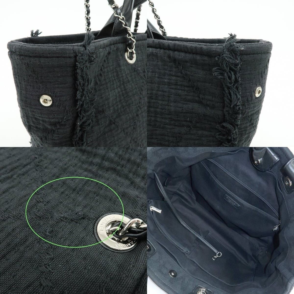 Chanel Chanel Deauville Canvas Tote Black Size ONE SIZE - 6 Thumbnail