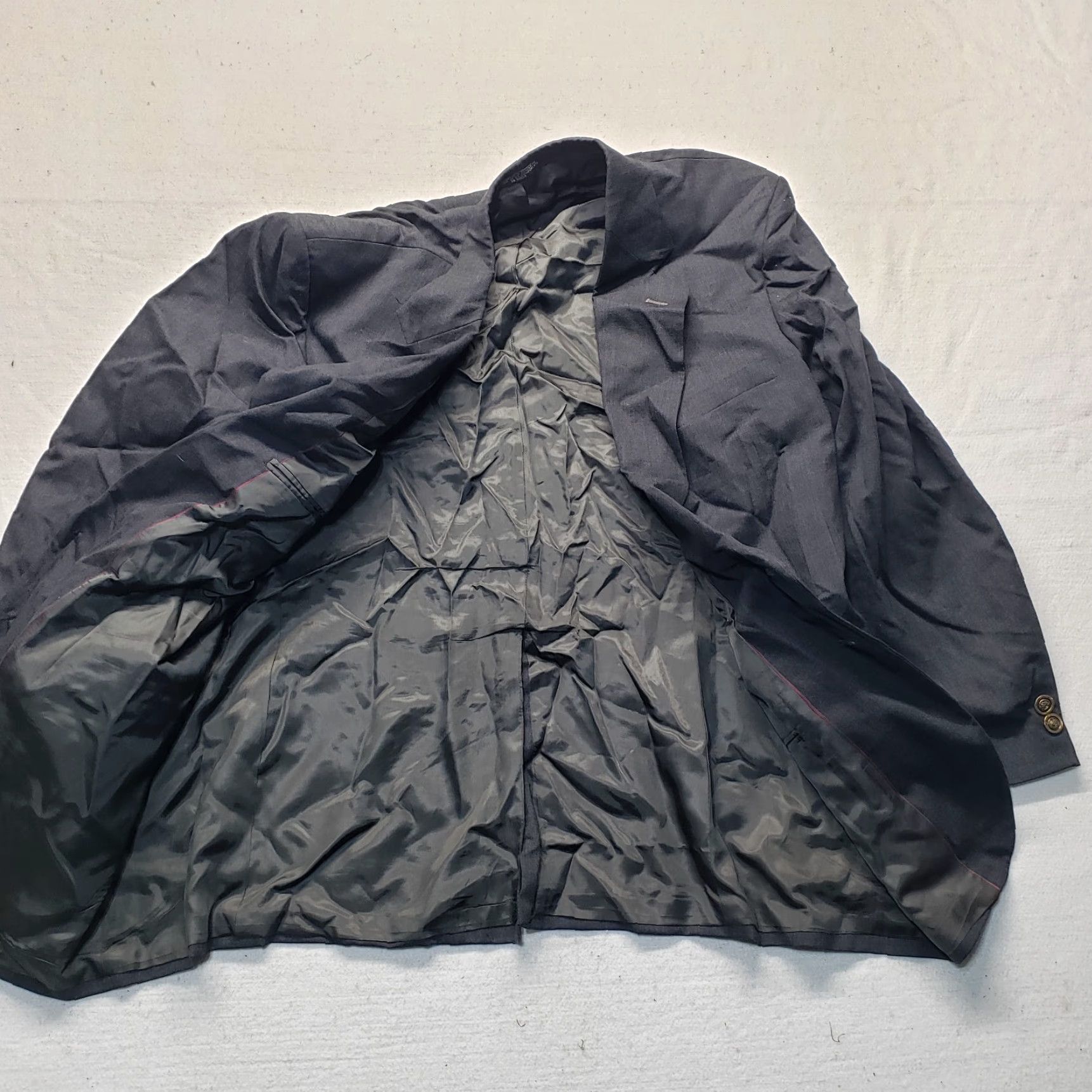 Vintage Blazer Dark Gray Single Breasted 2 Buttons Jacket Adult Men's M Medium Size 40R - 4 Thumbnail