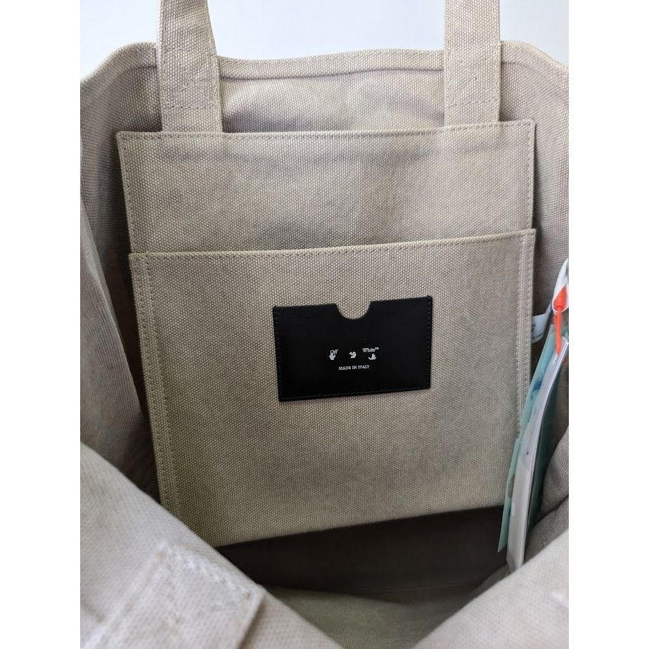 Off-White o1rshd1 Q:2 / Size: OS / Quote Shopper 40 Bag in Beige Black Size ONE SIZE - 21 Thumbnail
