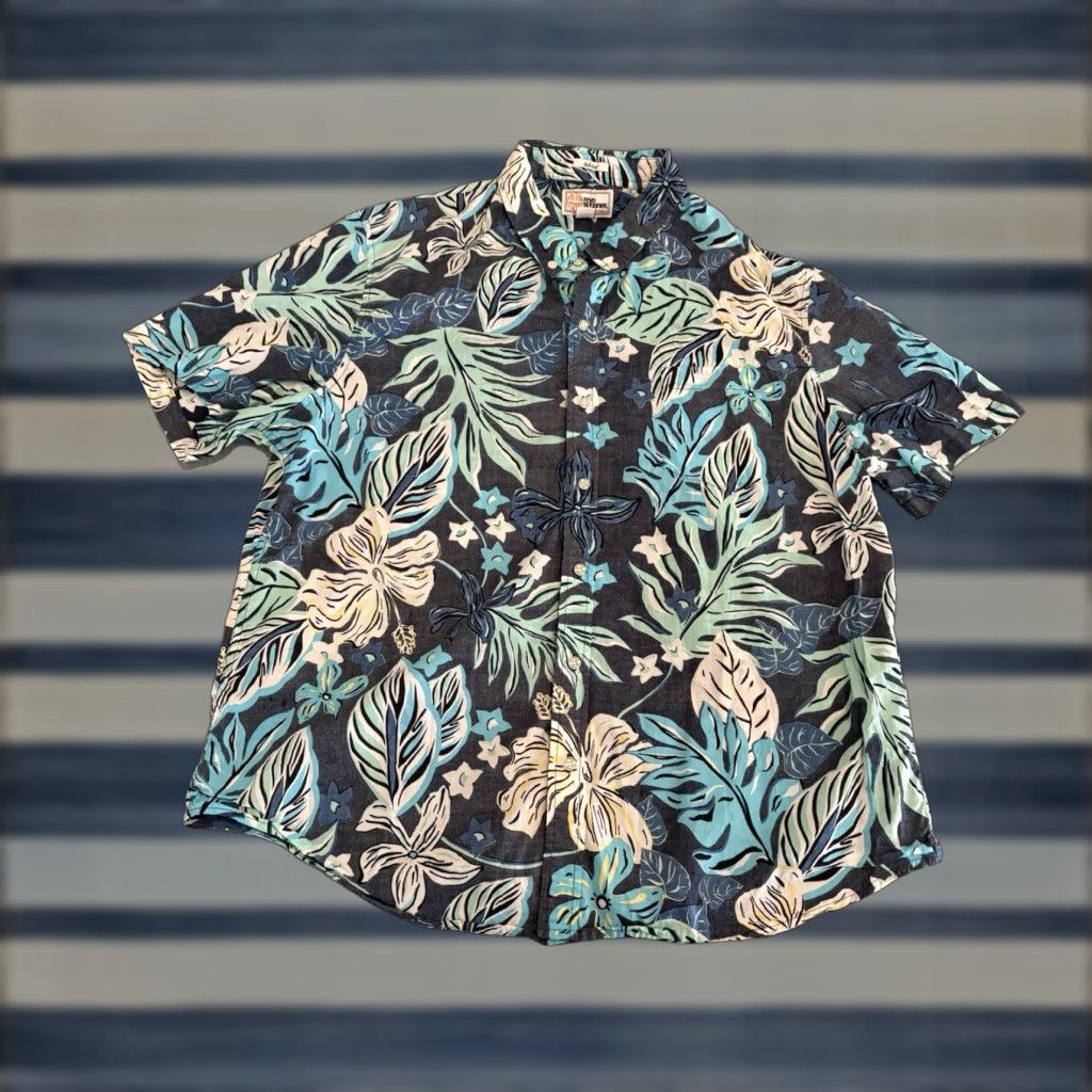 Reyn Spooner Reyn Spooner Hawaiian Shirt Mens XL Short Sleeve Floral Button-Up Tailored Fit Multicolor Green Blue Size US XL / EU 56 / 4 - 1 Thumbnail