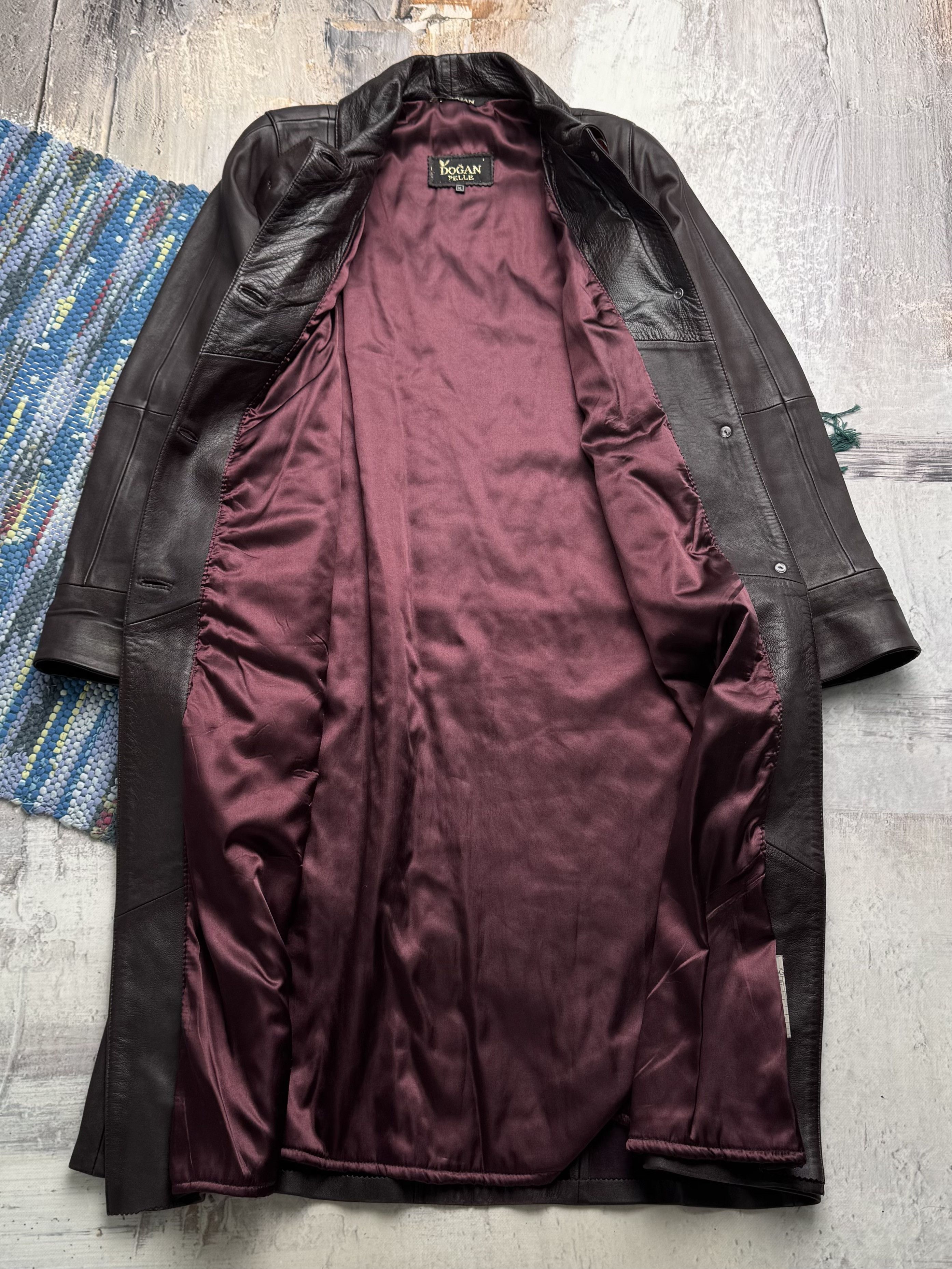 Vintage Vintage Long Leather Coat A8(V1)D15 Size L / US 10 / IT 46 - 6 Thumbnail