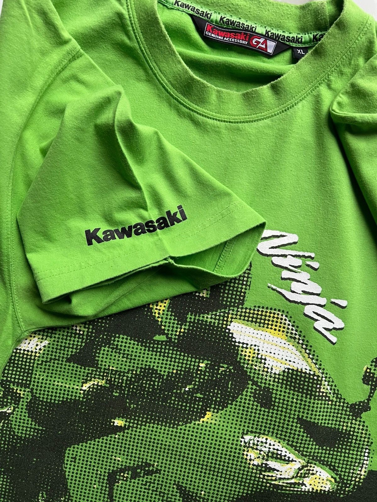 Harley Davidson × Japanese Brand KAWASAKI NINJA JAPAN 🇯🇵 RACING TEE MOTORCYCLE VINTAGE T SHIRT Size US L / EU 52-54 / 3 - 4 Thumbnail