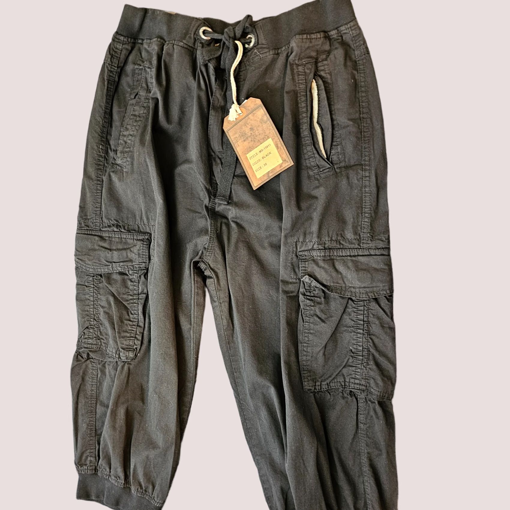 Vintage VINTAGE M. Society Jogger Pants Black Size 38 Elastic Drawstring Waist Pockets Casual Mens Size US 38 / EU 54 - 1 Thumbnail