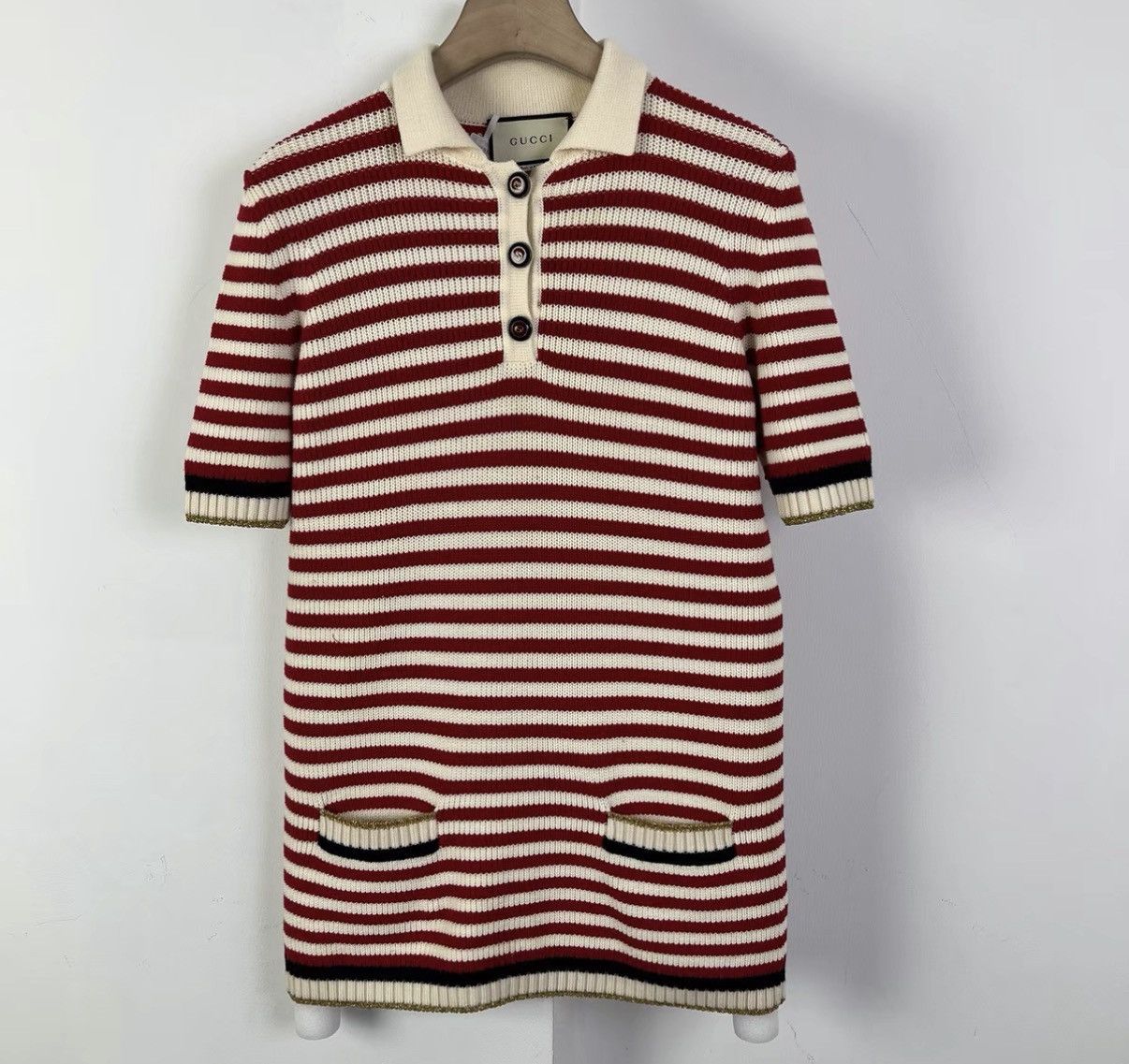 Gucci Gucci Striped Short Sleeve Knit Dress K12 Size M / US 6-8 / IT 42-44 - 1 Thumbnail