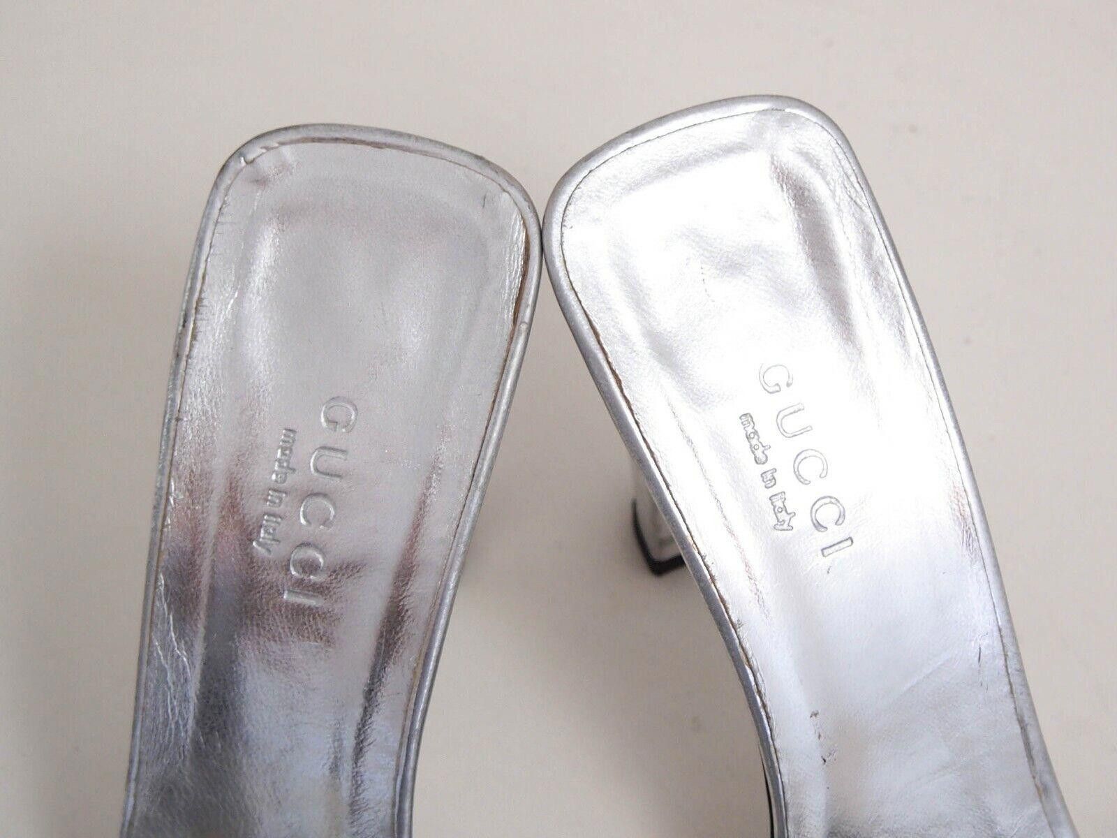 Gucci Gucci Horsebit Mules Sandals Heels Silver Leather US 6 EU 36 Size US 6 / IT 36 - 5 Thumbnail