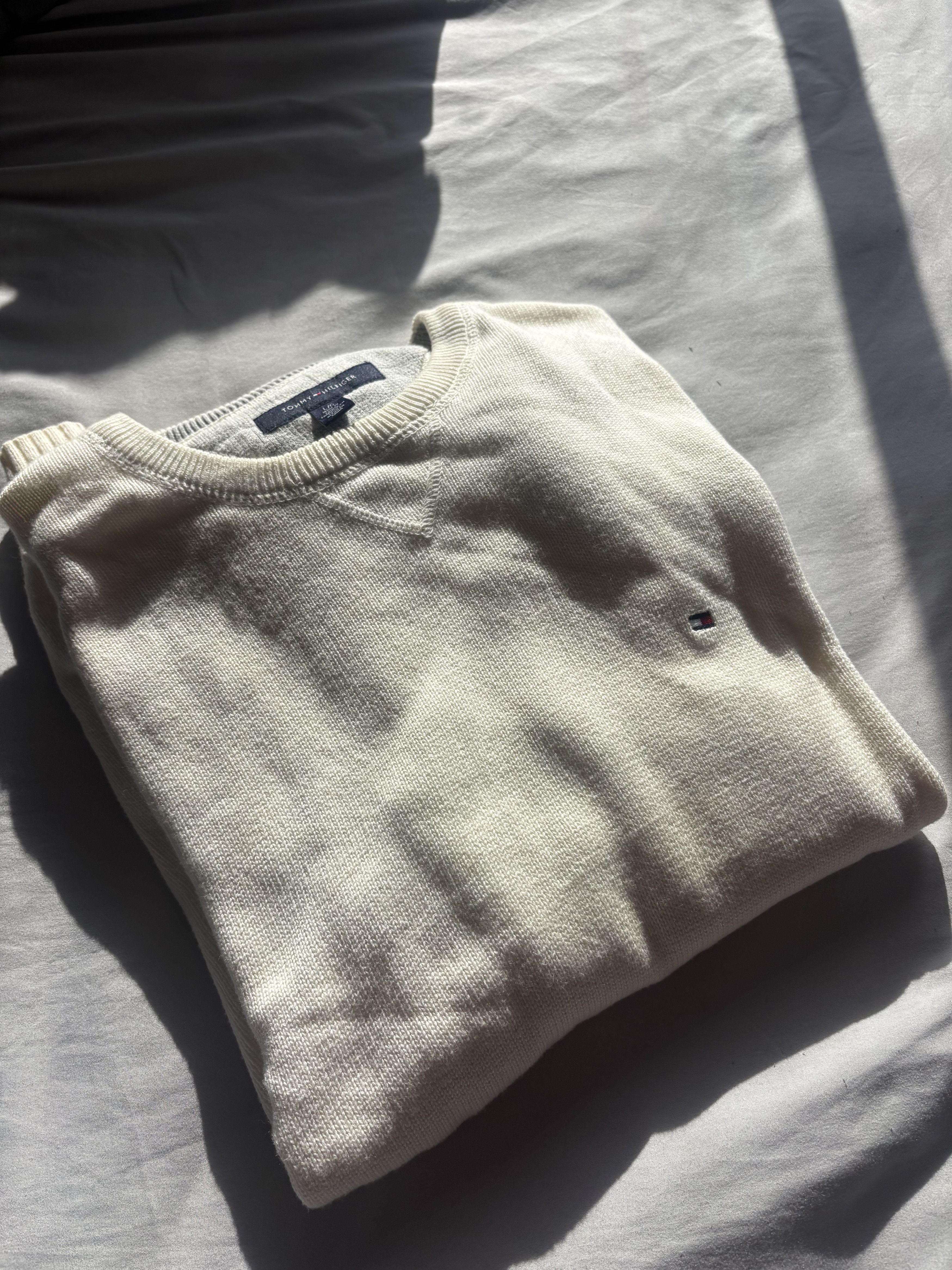 Tommy Hilfiger Tommy Hilfiger White Knit Crewneck Size US L / EU 52-54 / 3 - 1 Thumbnail