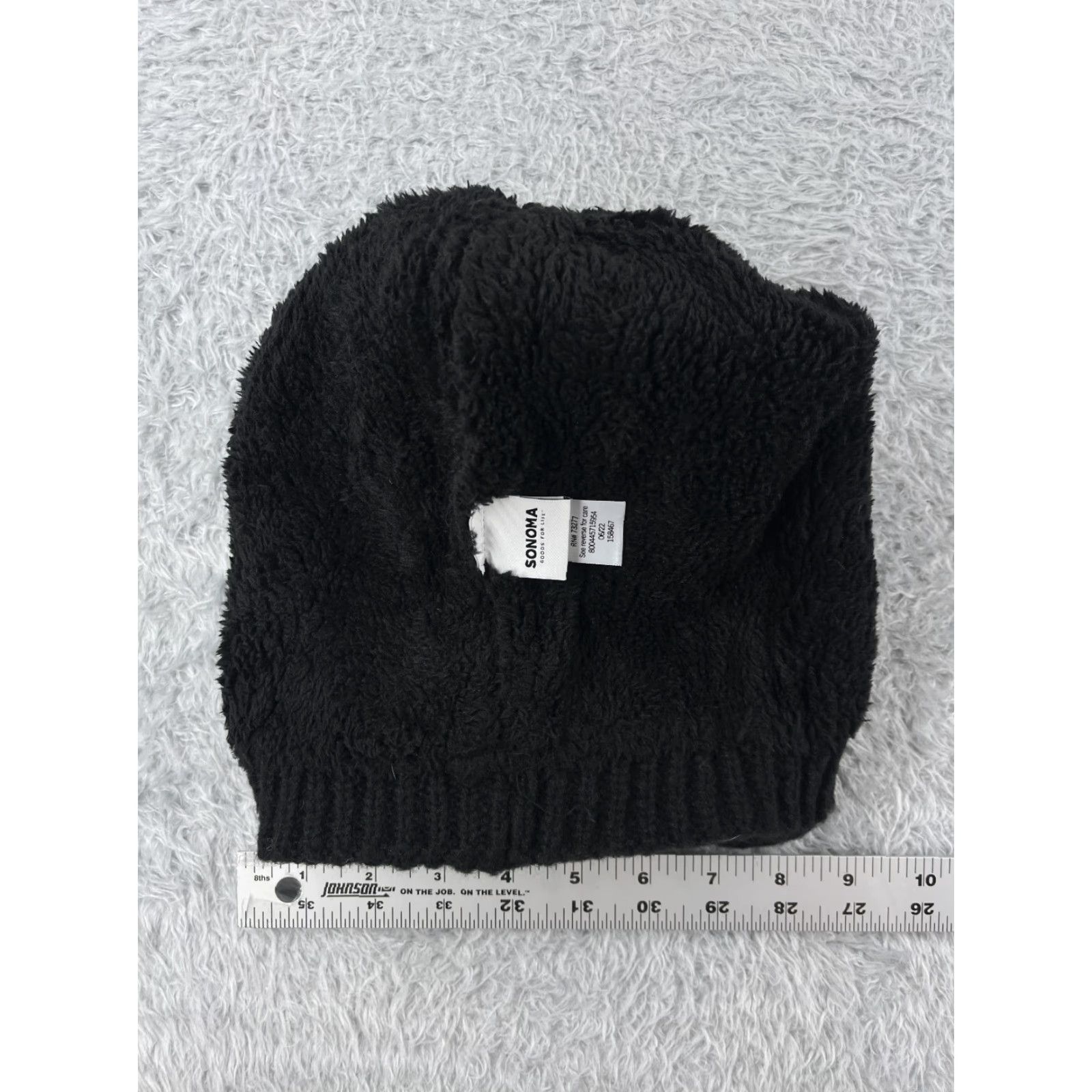 Vintage Sonoma Beanie Adult One Size Black Cable Knit Polyester Lined Ski Pom Size ONE SIZE - 6 Thumbnail