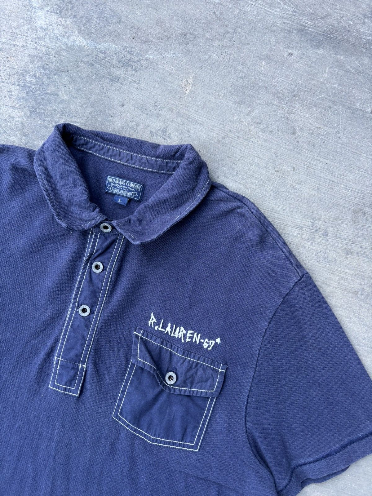 Polo Ralph Lauren Polo Ralph Lauren Blue Polo shirt Breast Pocket Size US L / EU 52-54 / 3 - 2 Thumbnail