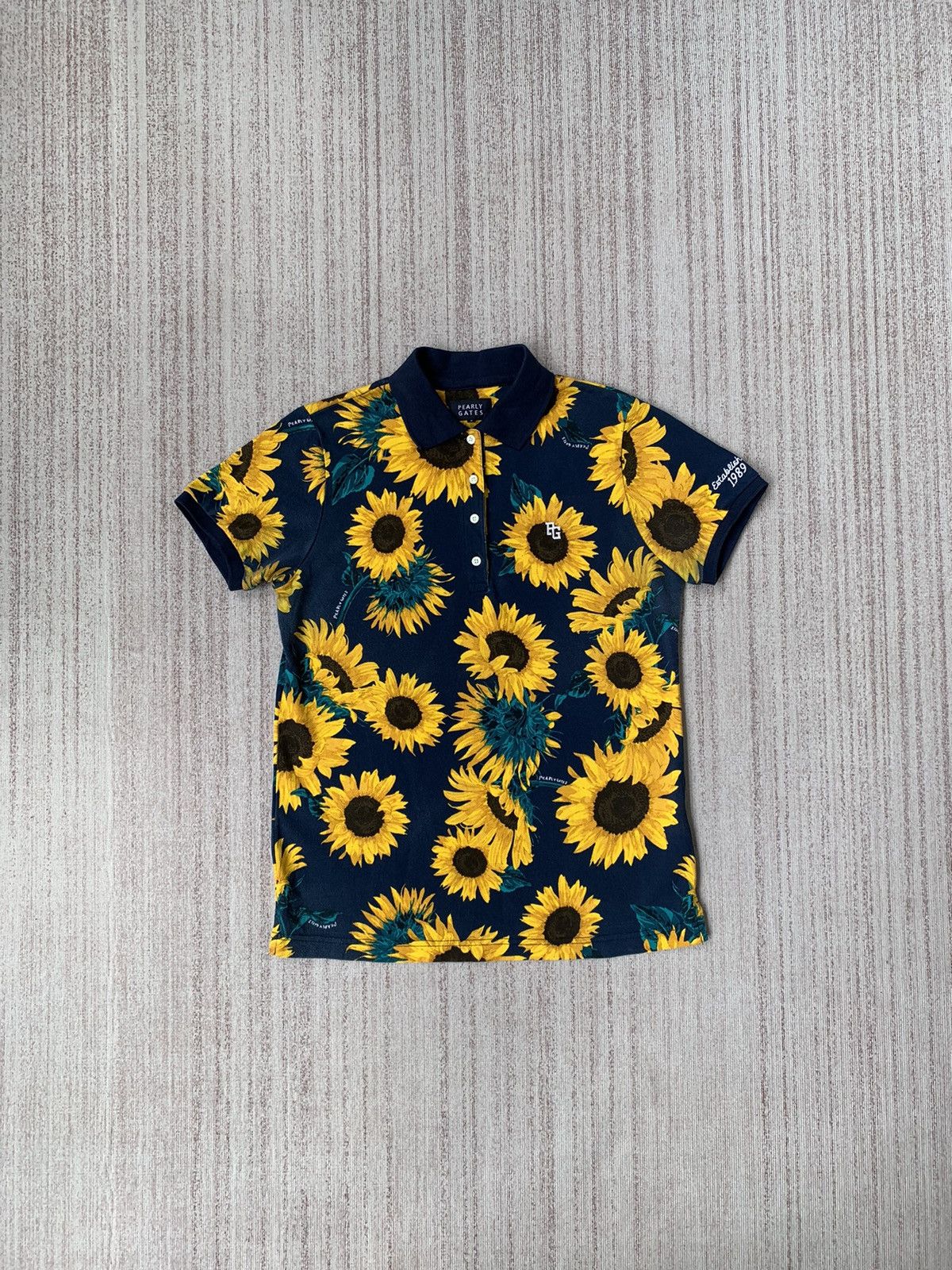 Other Pearly Gates Golf Sunflower Polo Shirt Size M / US 6-8 / IT 42-44 - 1 Thumbnail