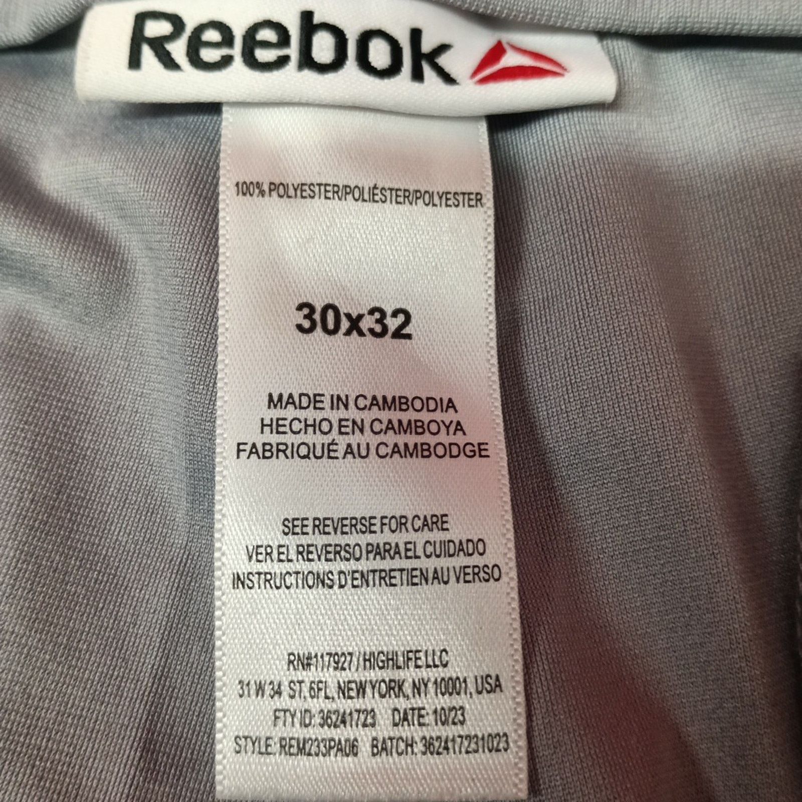 Reebok Reebok Tapered Pants Men's 30x32 Gray Moisture Management Size US 30 / EU 46 - 5 Thumbnail