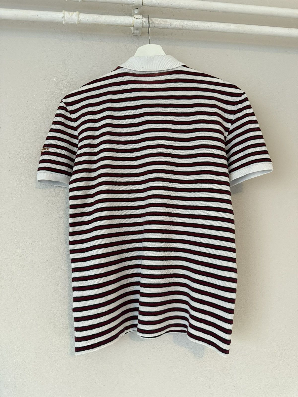 Gucci Striped Cotton Polo with Embroidered Crest Patch Size US M / EU 48-50 / 2 - 8 Thumbnail