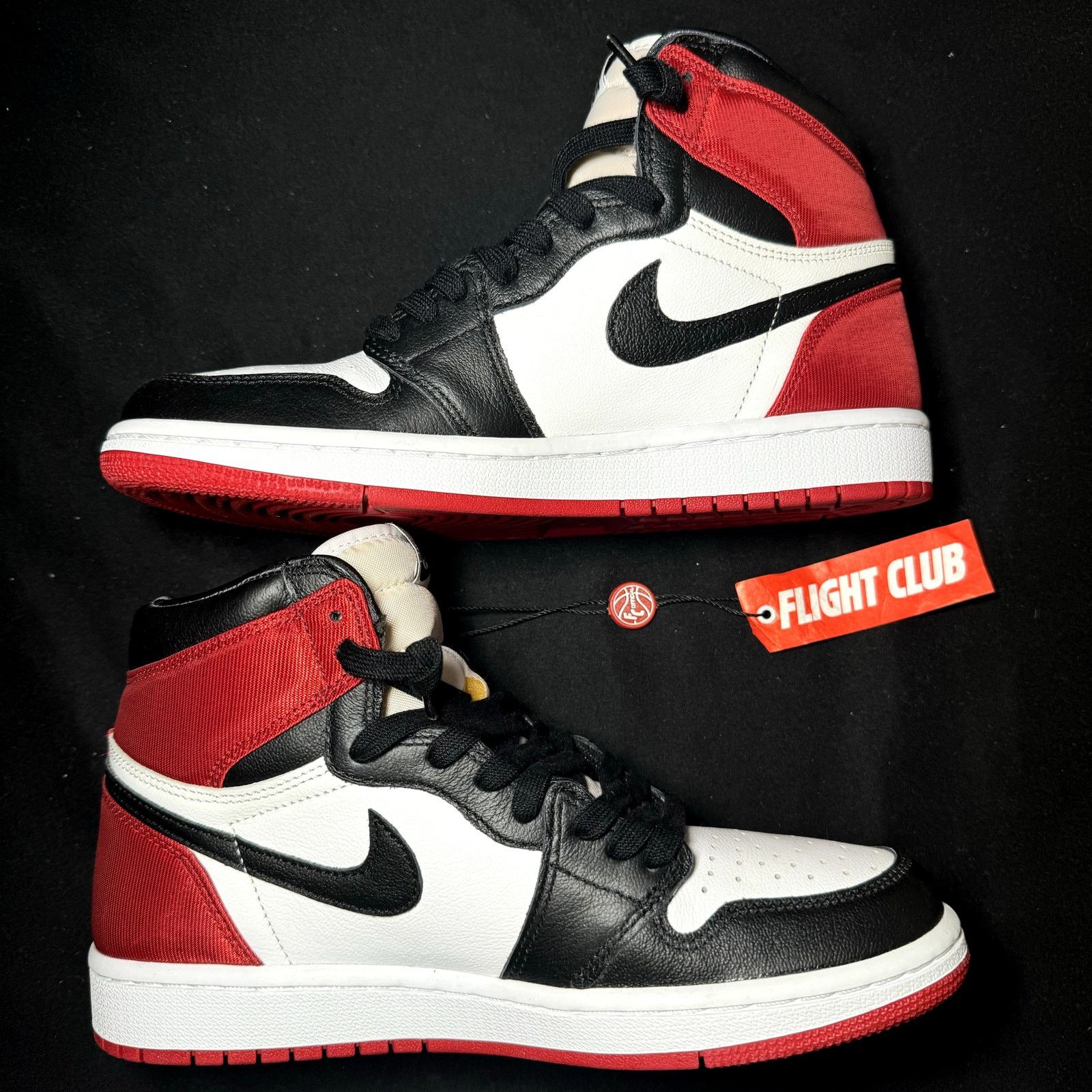 Jordan Brand × Nike Wmns Nike Air Jordan 1 Retro High Satin Black Toe - Size 8 Size US 8 / IT 38 - 3 Thumbnail