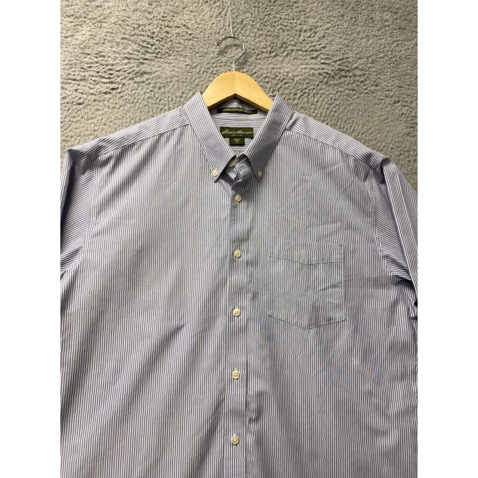 Eddie Bauer VINTAGE Eddie Bauer Men's Button Shirt XLT Gray Striped Casual Workwear 90s Mens Size US XL / EU 56 / 4 - 2 Thumbnail