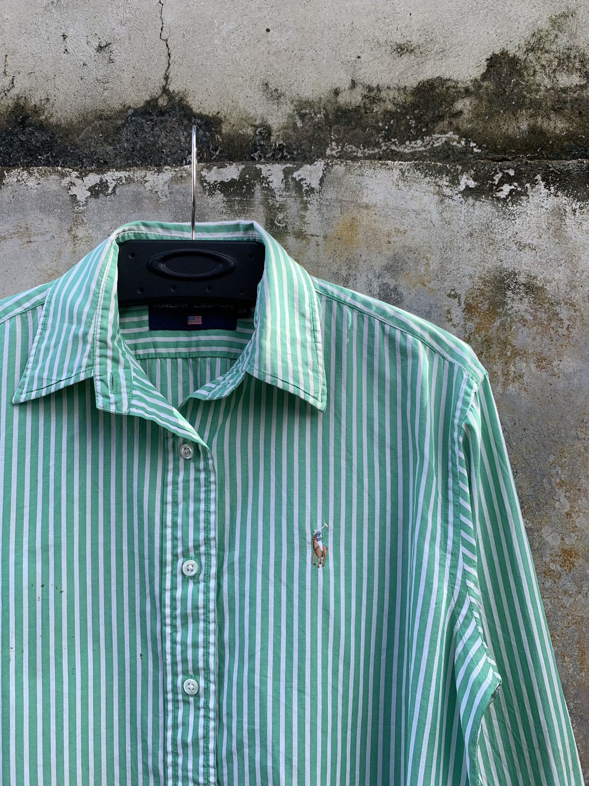 Polo Ralph Lauren × Vintage Vintage Polo Sport Ralph Lauren Green Stripes Shirts Size XL / US 12-14 / IT 48-50 - 2 Thumbnail