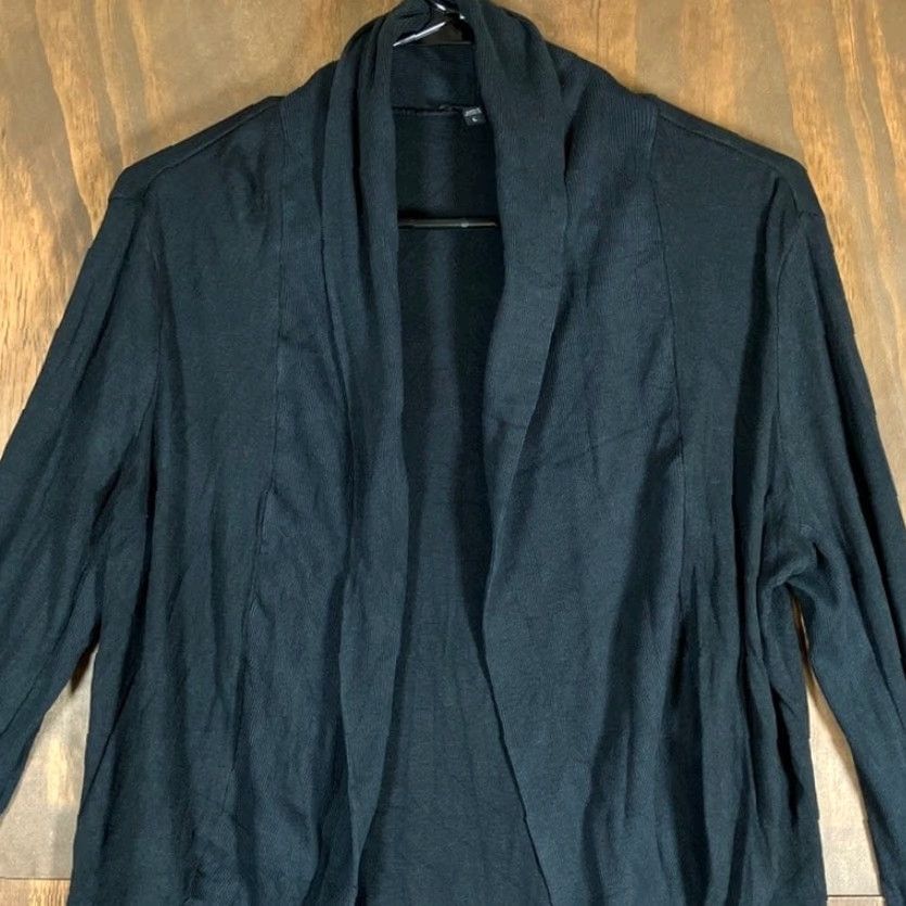 Express Express Womens Sweater Cardigan Black Open Front Long Sleeve Modal Large Size L / US 10 / IT 46 - 2 Thumbnail