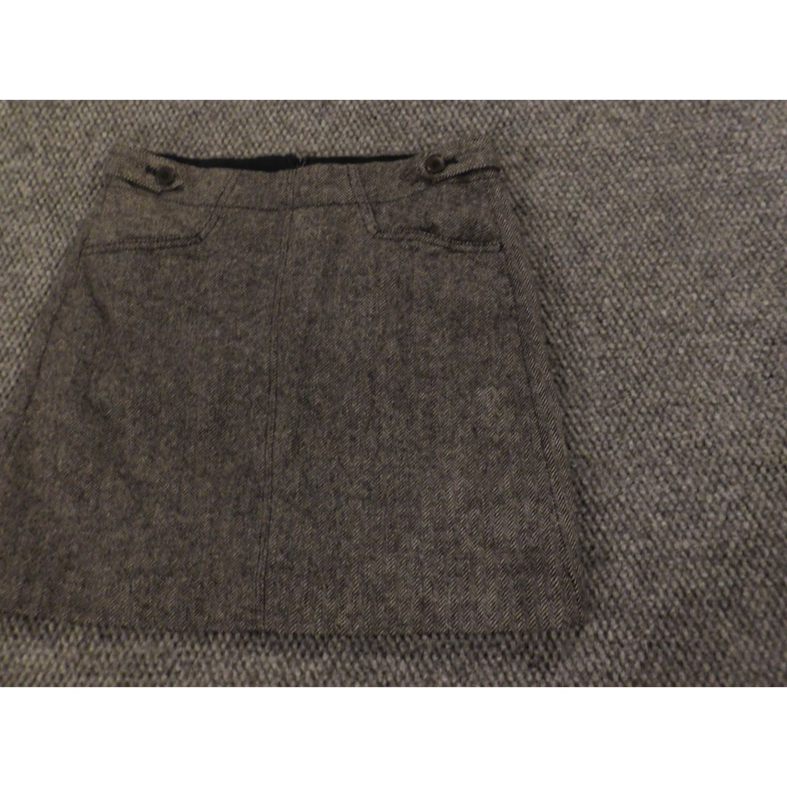 Madewell Madewell Skirt Women (Womens) 2 Gray A-Line Wool Mini Zip Pockets Short Lined Casual Modern Size 26" / US 2 / IT 38 - 3 Thumbnail