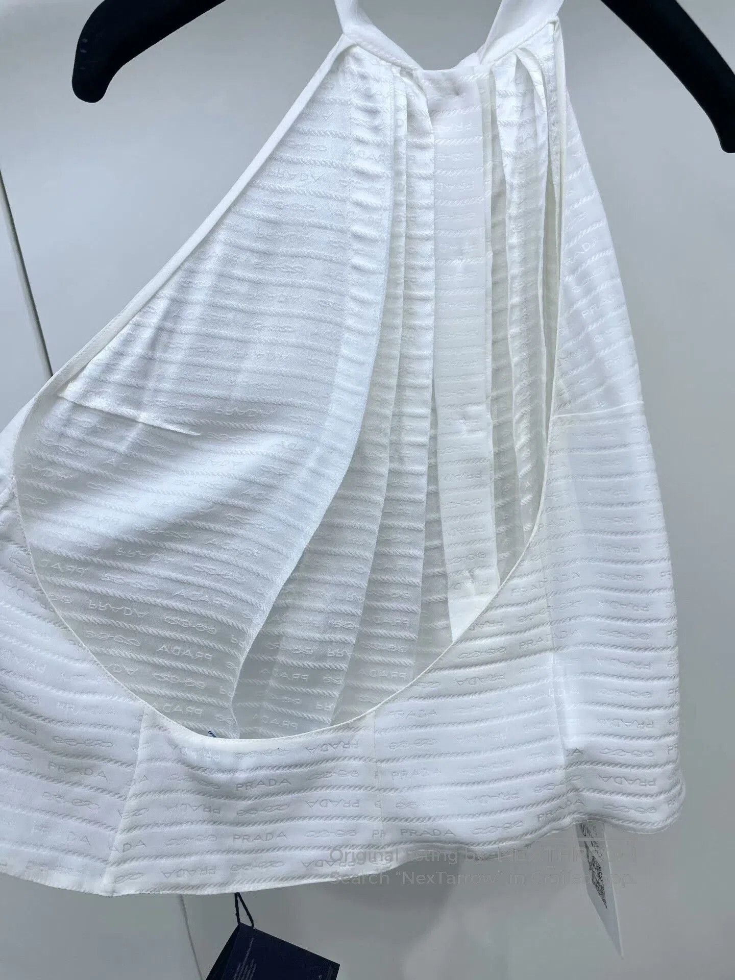 Prada PRADA White Silk Halter Backless Top. Size S / US 4 / IT 40 - 4 Thumbnail