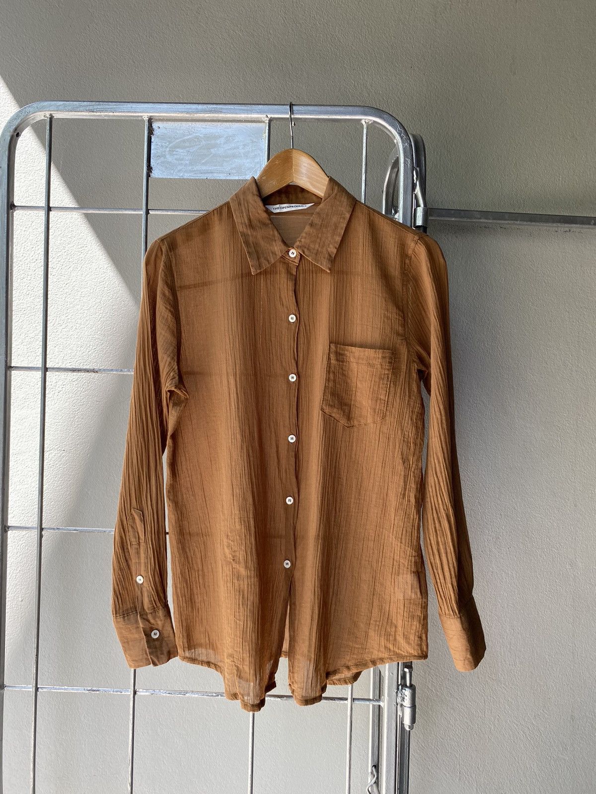 OPEN YY THE OPEN PRODUCT Sheer Brown Long-Sleeve Shirt Size S / US 4 / IT 40 - 13 Thumbnail