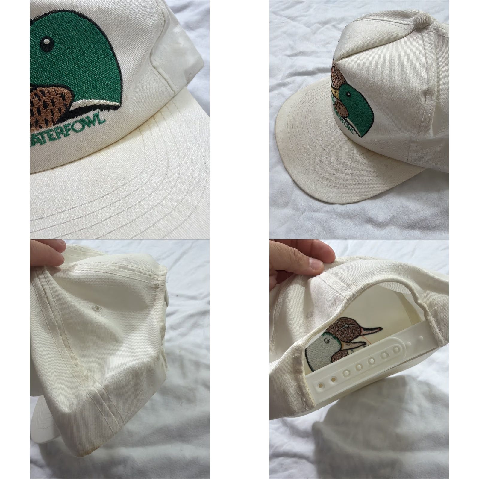 Vintage VINTAGE 90s California Waterfowl SnapBack Hat Men White Stained One Size Size ONE SIZE - 8 Thumbnail