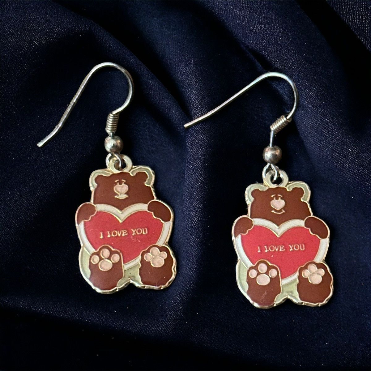Other I Love You Teddy Bear dangle hook earrings Size ONE SIZE - 1 Thumbnail