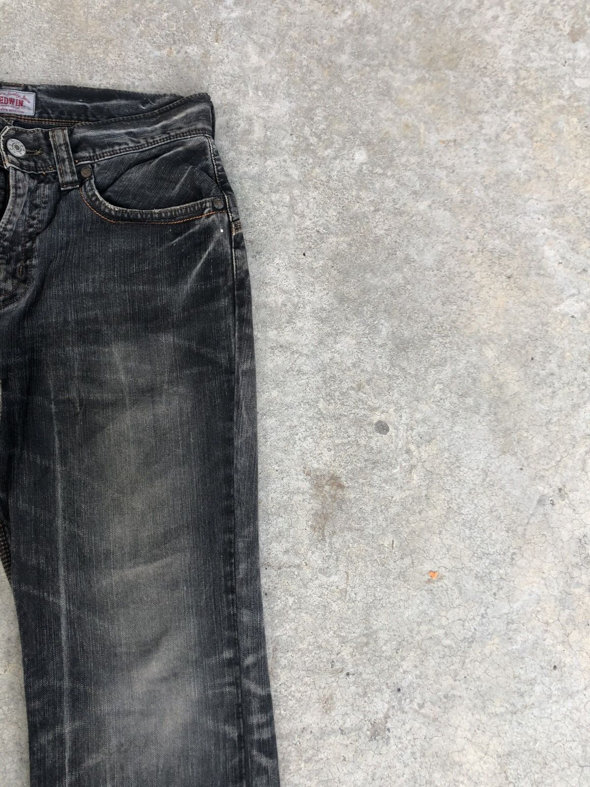 If Six Was Nine Japanese Edwin XV Flared Jeans Distressed Denim Size US 33 - 5 Thumbnail