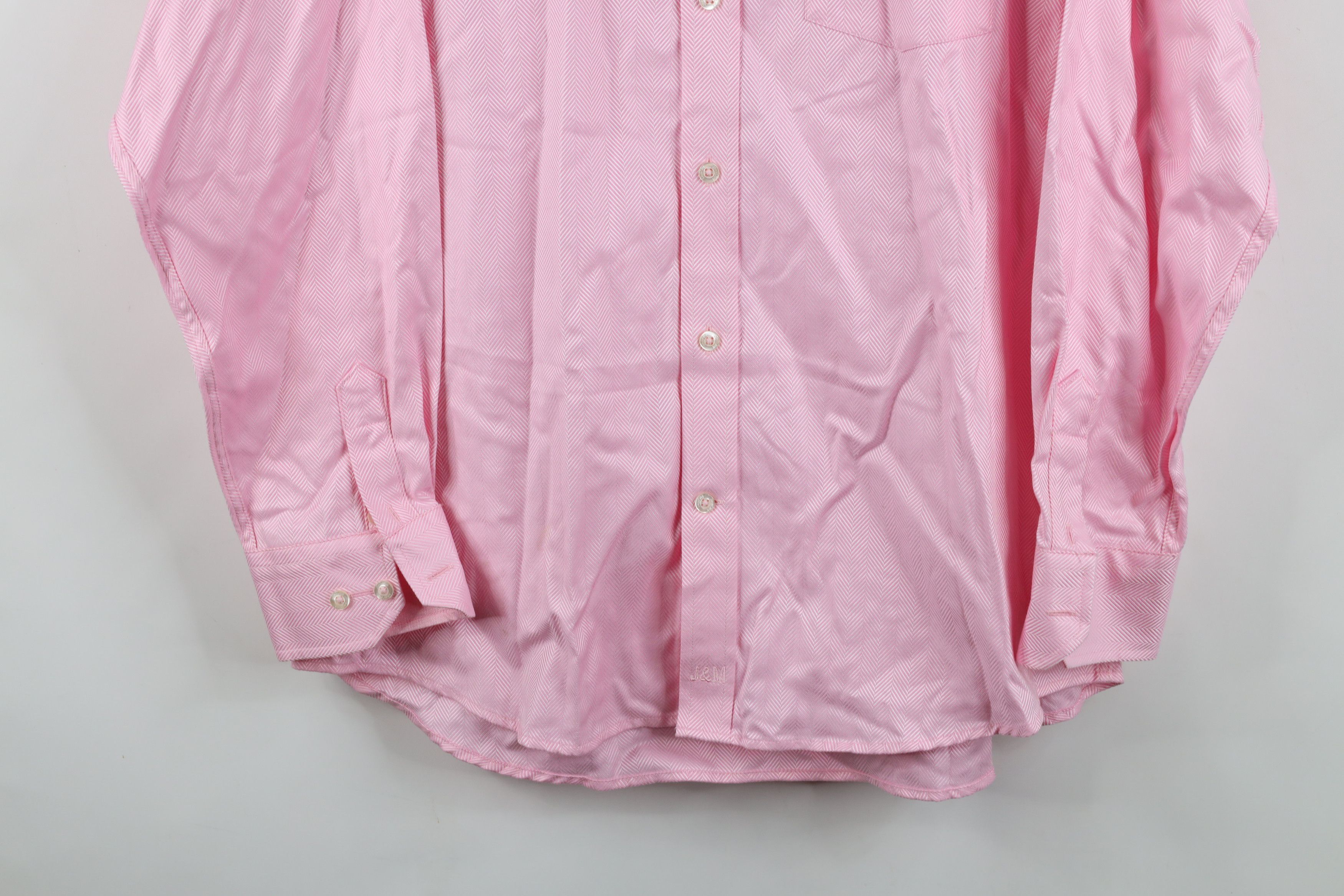 Johnston & Murphy New Johnston & Murphy Fit Herringbone Collared Button Shirt Size US L / EU 52-54 / 3 - 3 Thumbnail