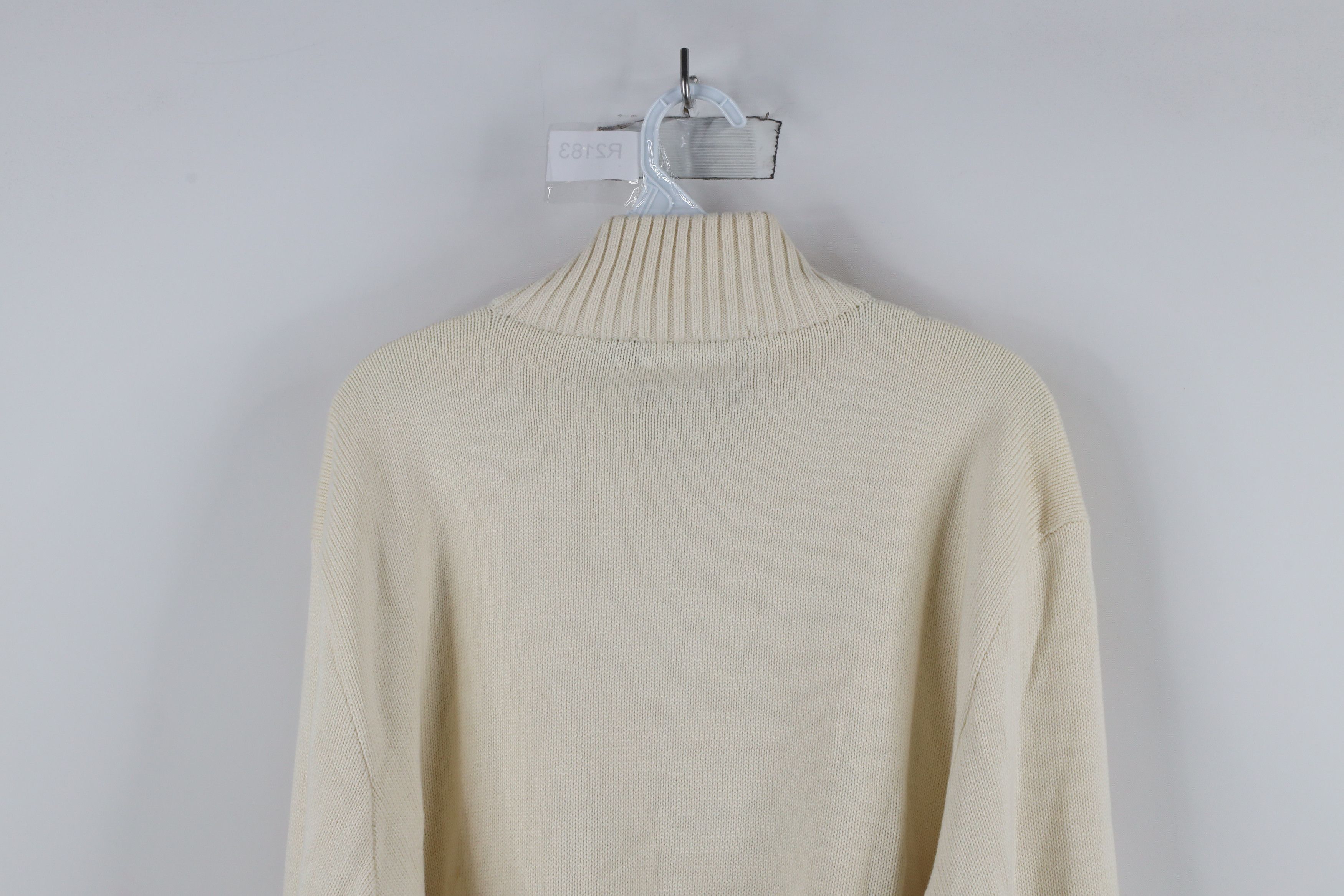 Ralph Lauren Vintage 90s Ralph Lauren Half Zip Pullover Sweater Cream Size US XXL / EU 58 / 5 - 12 Thumbnail