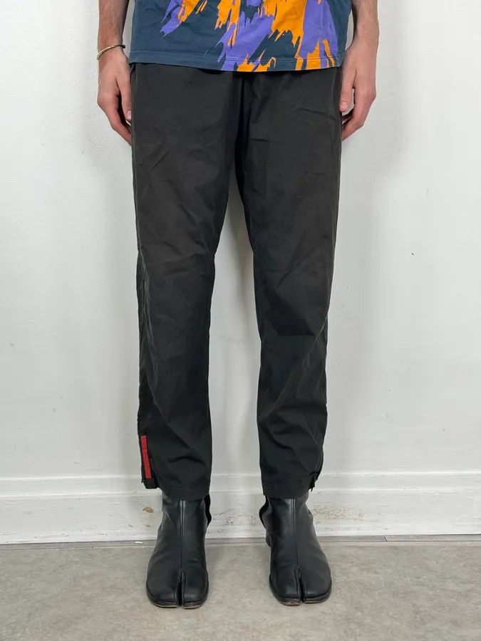 Prada 2000s Prada Black Linea Rossa Nylon Zip Pants Size US 39 - 2 Thumbnail