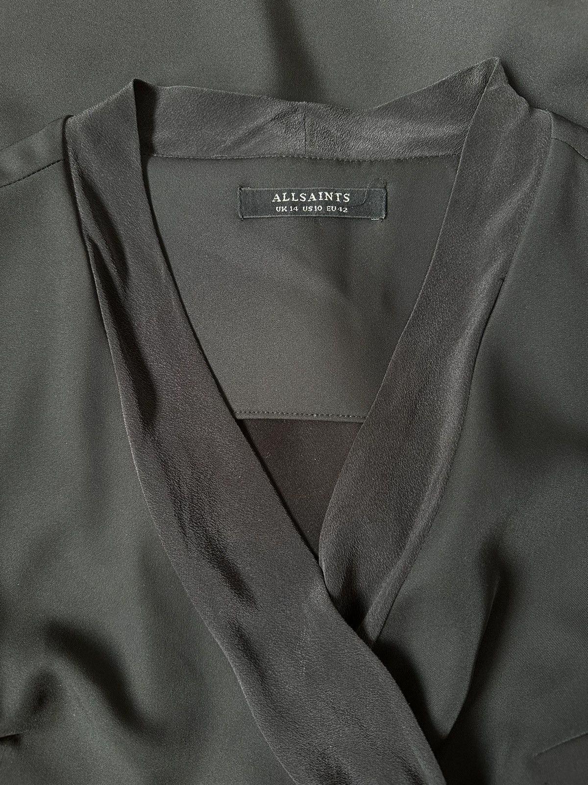 Allsaints ALLSAINTS Codia Avantgarde Silk Dress Size L / US 10 / IT 46 - 7 Thumbnail