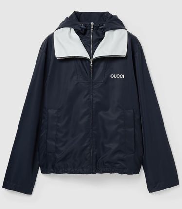 Gucci o1mt1gz0226 Nylon Twill Jacket With Patch In Dark Blue Size US XXL / EU 58 / 5 - 1 Thumbnail