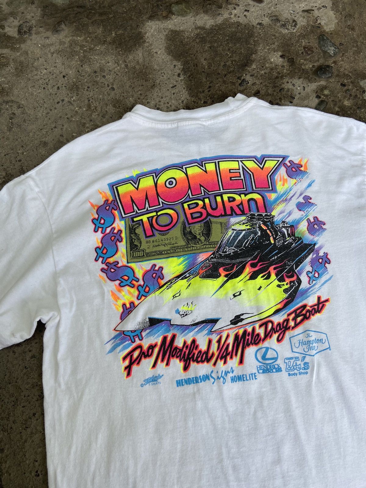 Vintage Vintage money to burn t shirt Size US L / EU 52-54 / 3 - 2 Thumbnail