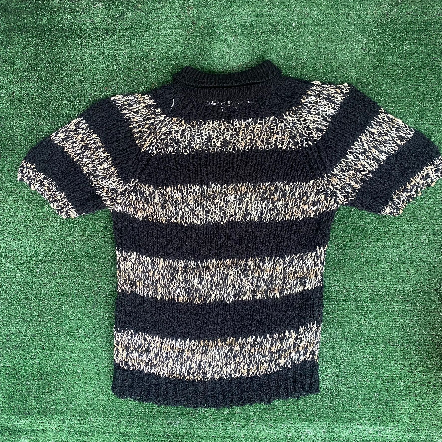 Vintage Vintage 80s Knit Polo Shirt Striped Pattern Indie Sweater Size US S / EU 44-46 / 1 - 5 Thumbnail