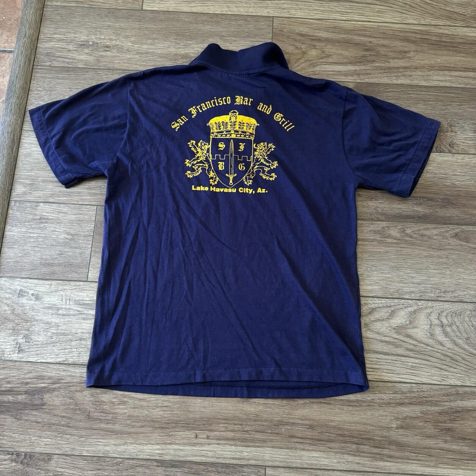 Anvil Vintage 70s San Francisco Lake Havasu City AZ Bar Polo Shirt Size US M / EU 48-50 / 2 - 6 Thumbnail
