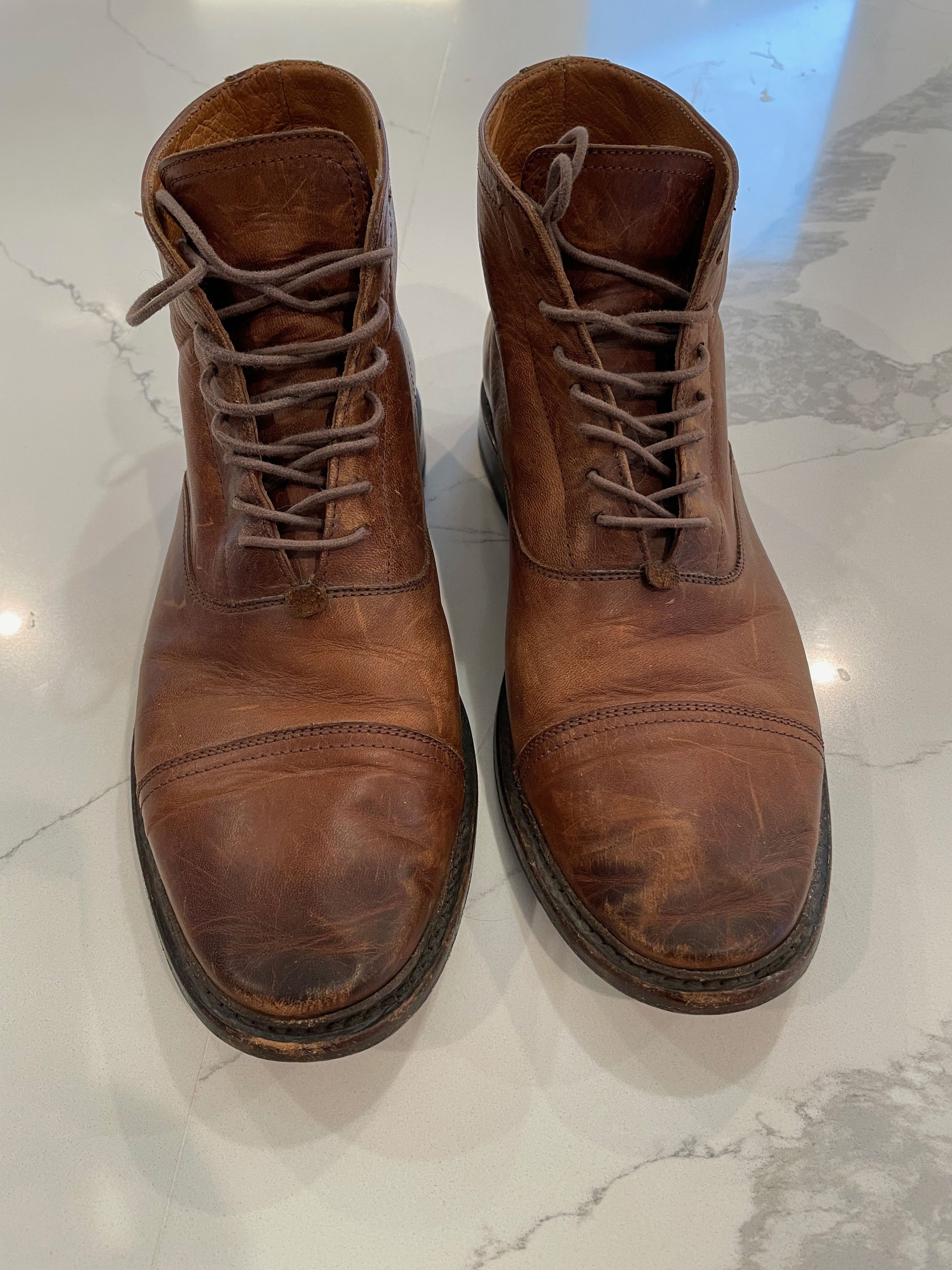 Frye Frye Paul Lace up Leather Cap Toe Boots Grailed