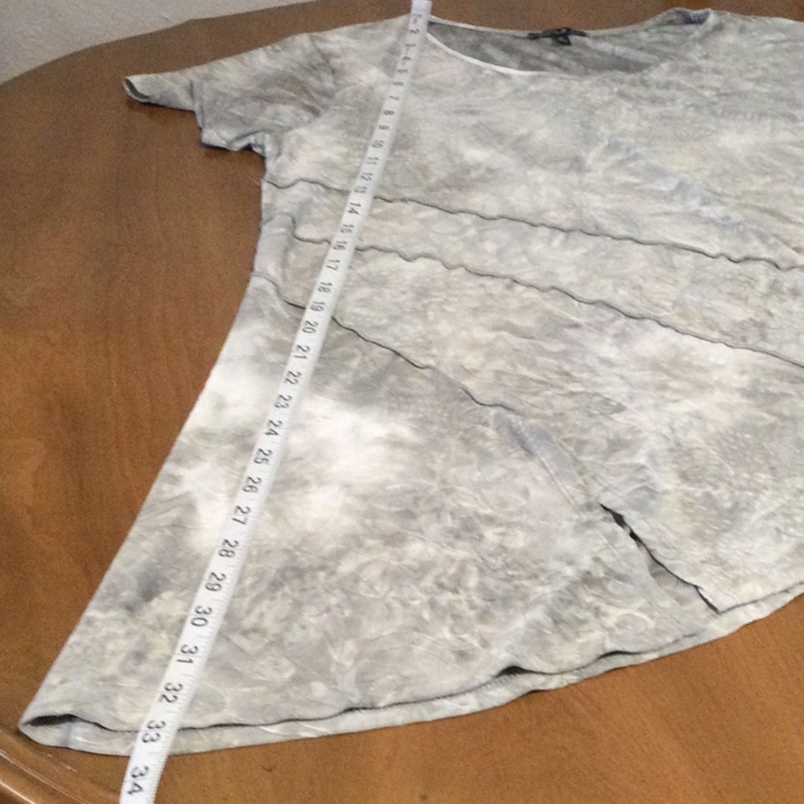 Vintage Sami & Jo Plus Gray & White Asymmetrical Women's Top Size 1X Size XL / US 12-14 / IT 48-50 - 15 Thumbnail