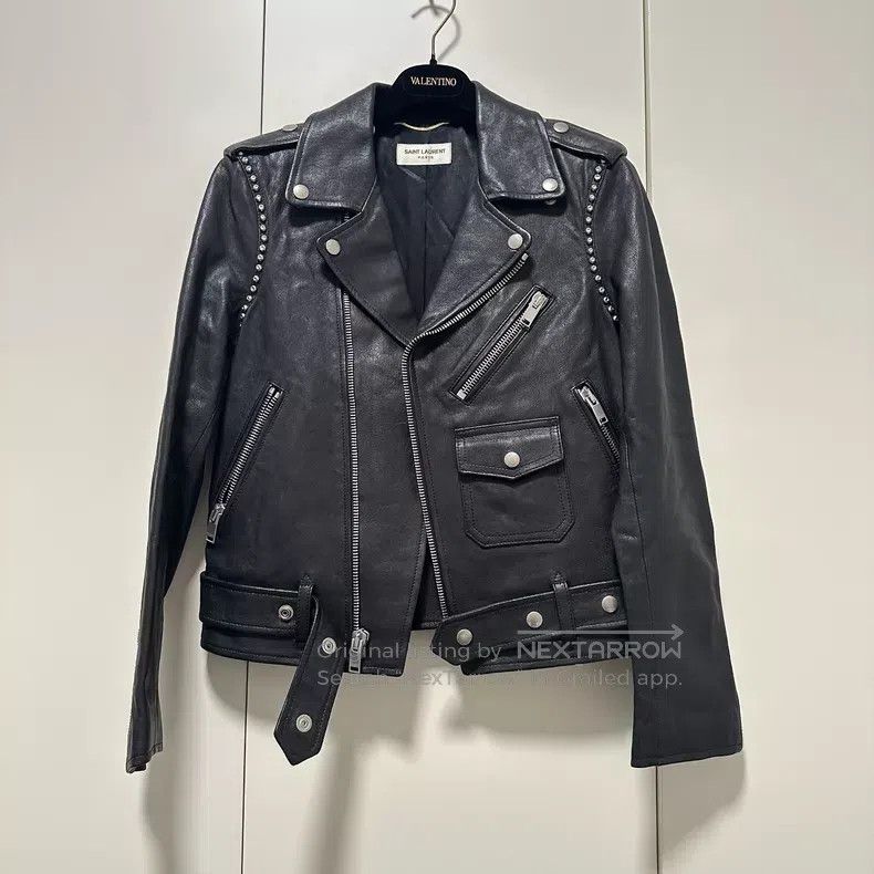 Saint Laurent Paris Saint Laurent Paris Classic Sheepskin Biker Jacket with St Size XS / US 0-2 / IT 36-38 - 1 Thumbnail