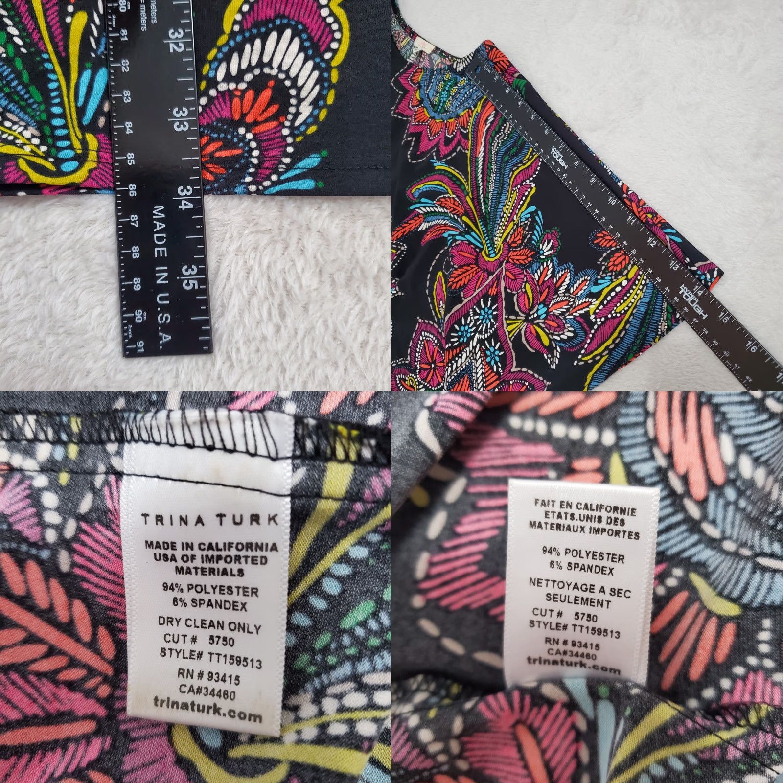 Trina Turk Trina Turk Mini Dress Women S Floral Mini Short Sleeve Swim Cover Up Boho Resort Size 28" / US 6 / IT 42 - 8 Thumbnail