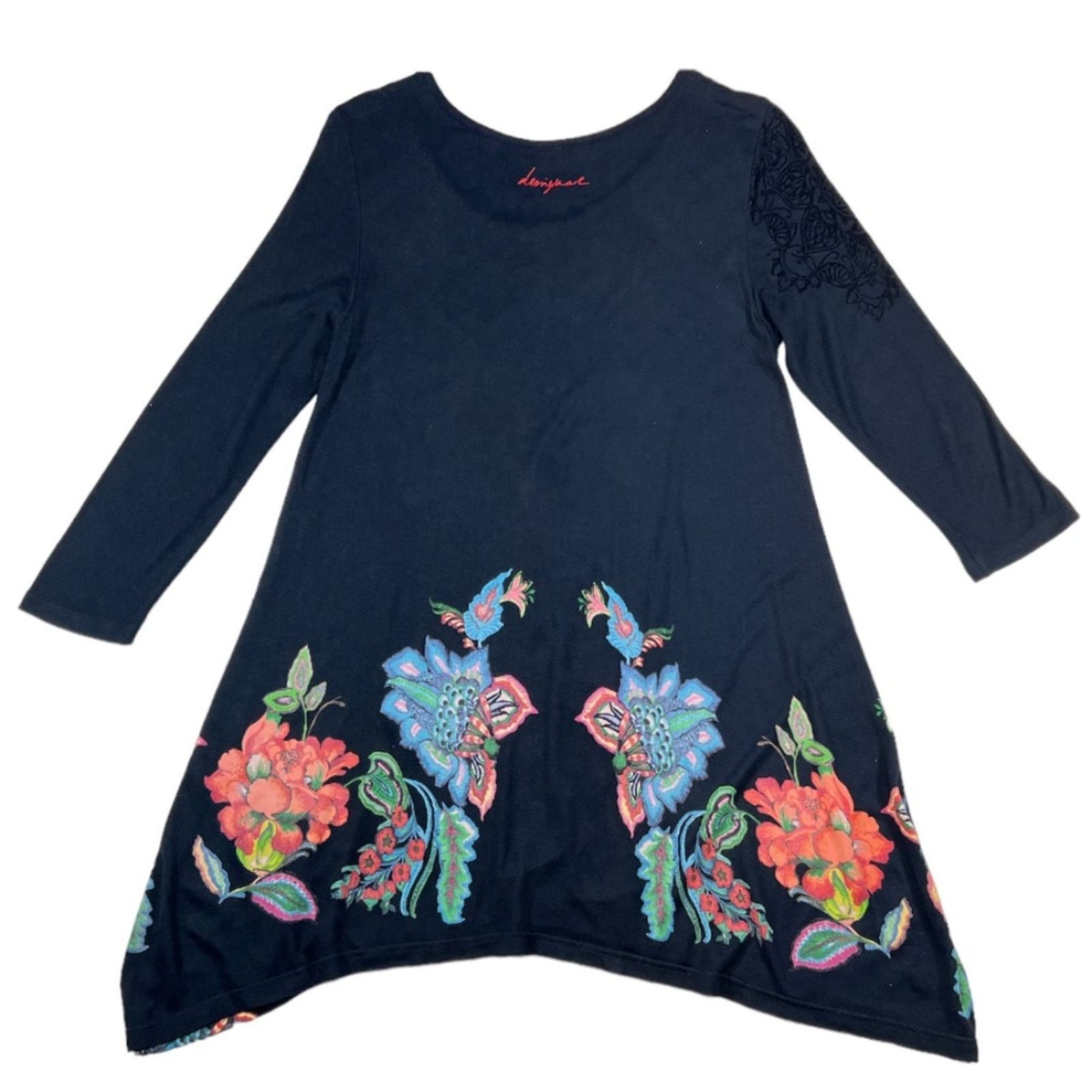 Desigual Desigual Black Floral Top | Size L Size L / US 10 / IT 46 - 2 Thumbnail
