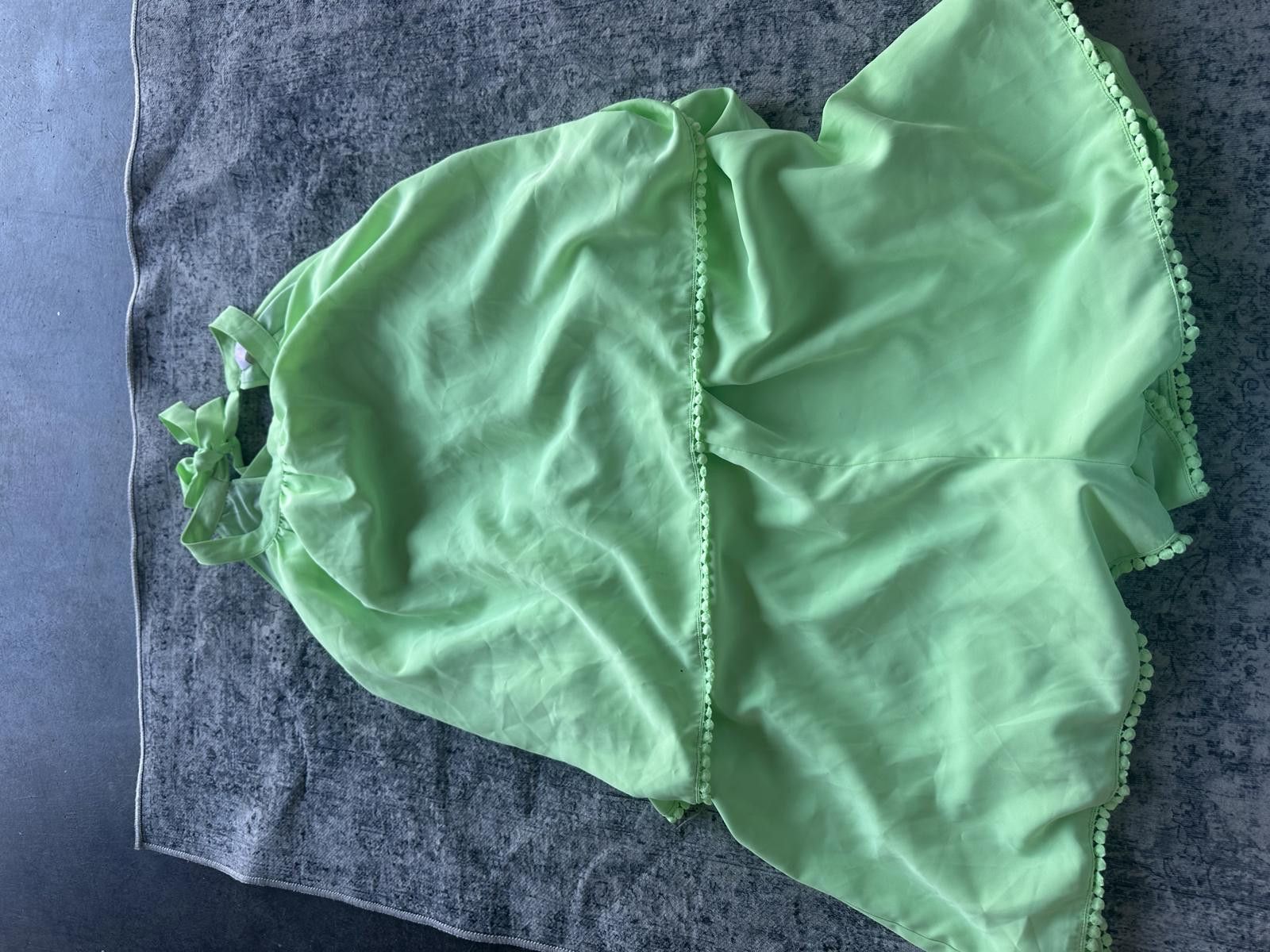 Designer Chic Green Ruffle romper Size 42" / US 20 - 1 Preview
