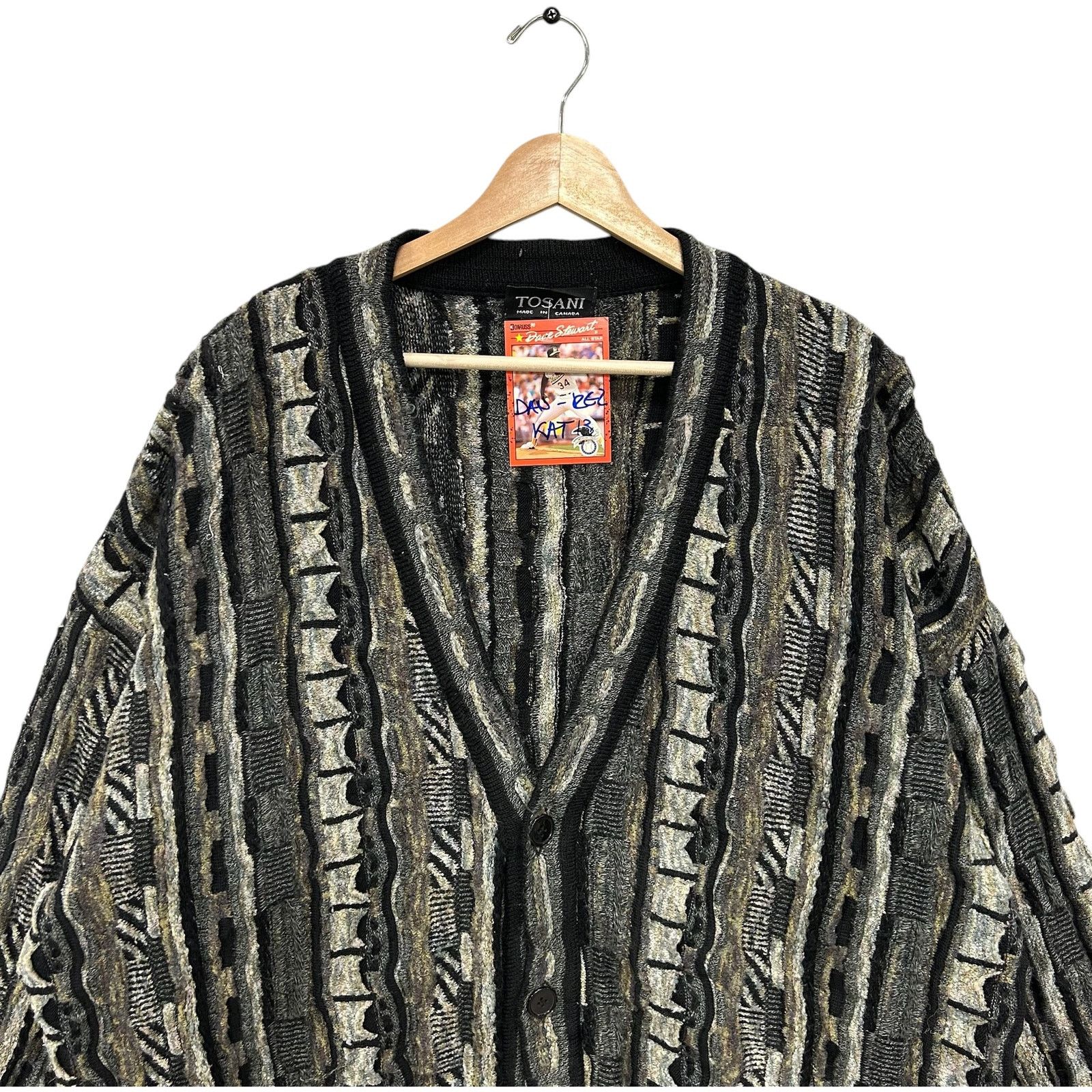 Vintage Vintage Tosani 3D Knit Cardigan Sweater Large Size US L / EU 52-54 / 3 - 2 Thumbnail