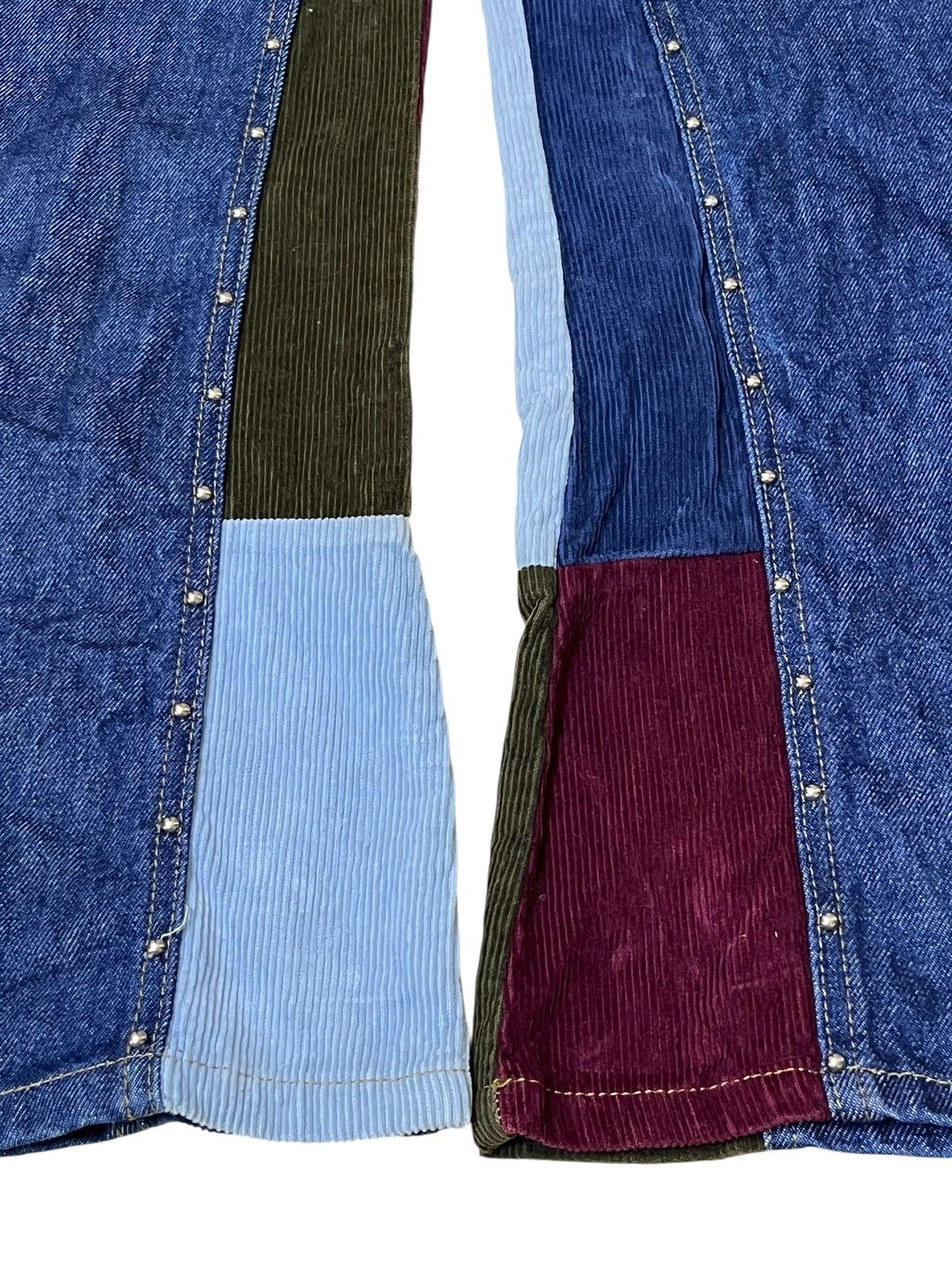 Japanese Brand sick🔥BEBE x KOSIUKO corduroy patchwork & bead flared jeans Size US 34 / EU 50 - 5 Thumbnail
